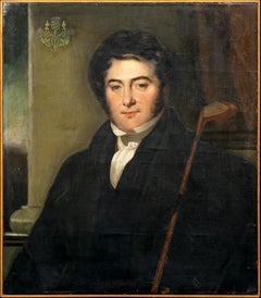 Antique Portrait Of A Gentleman With A Golf Club, circa 1810