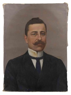 Portrait of a Gentleman with Moustache - Oil Paint - Early 20th Century