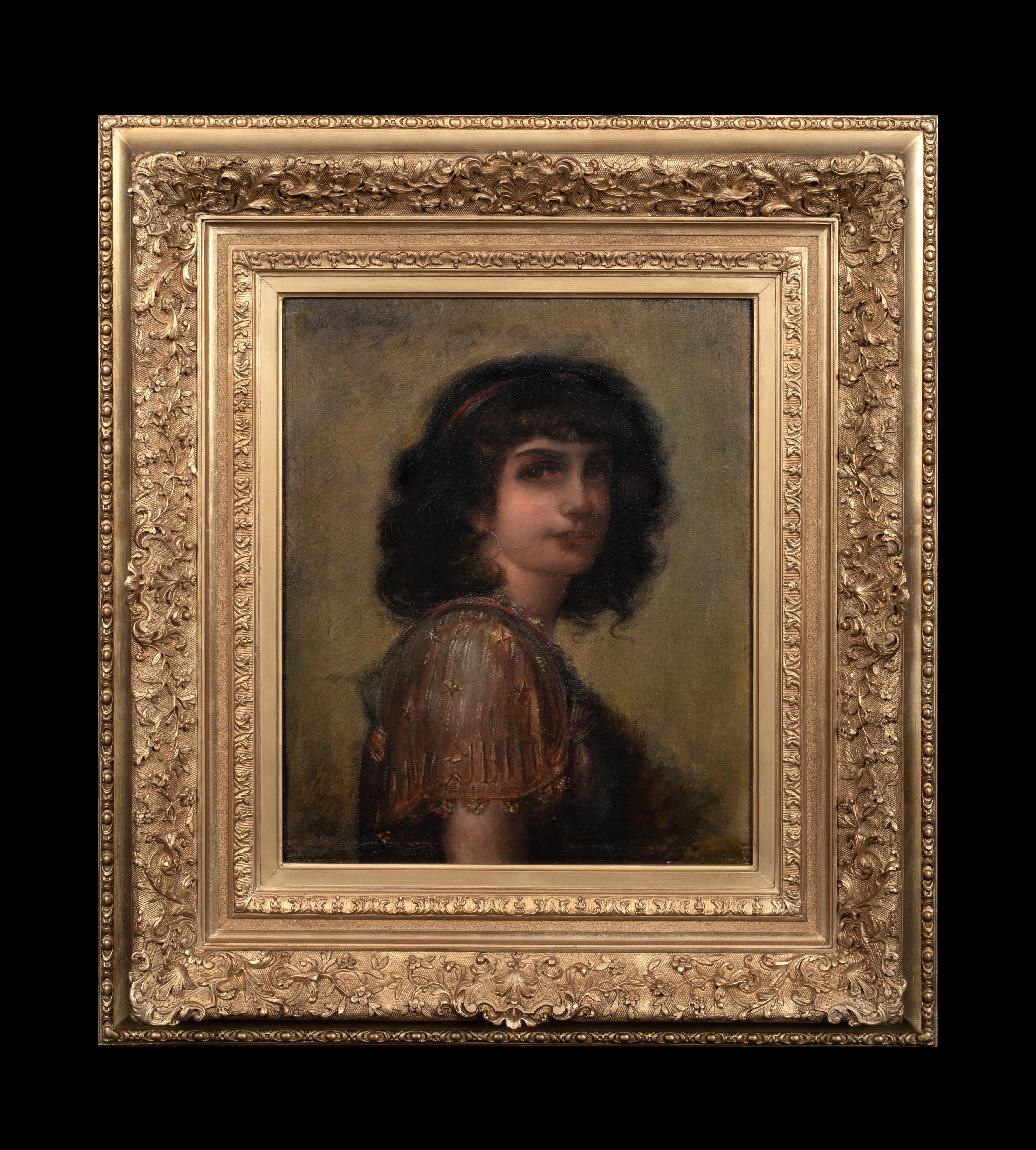 Portrait Of A Gipsy Girl, 19th Century  by Alix Louise ENAULT (1860-1913)  - Painting by Unknown