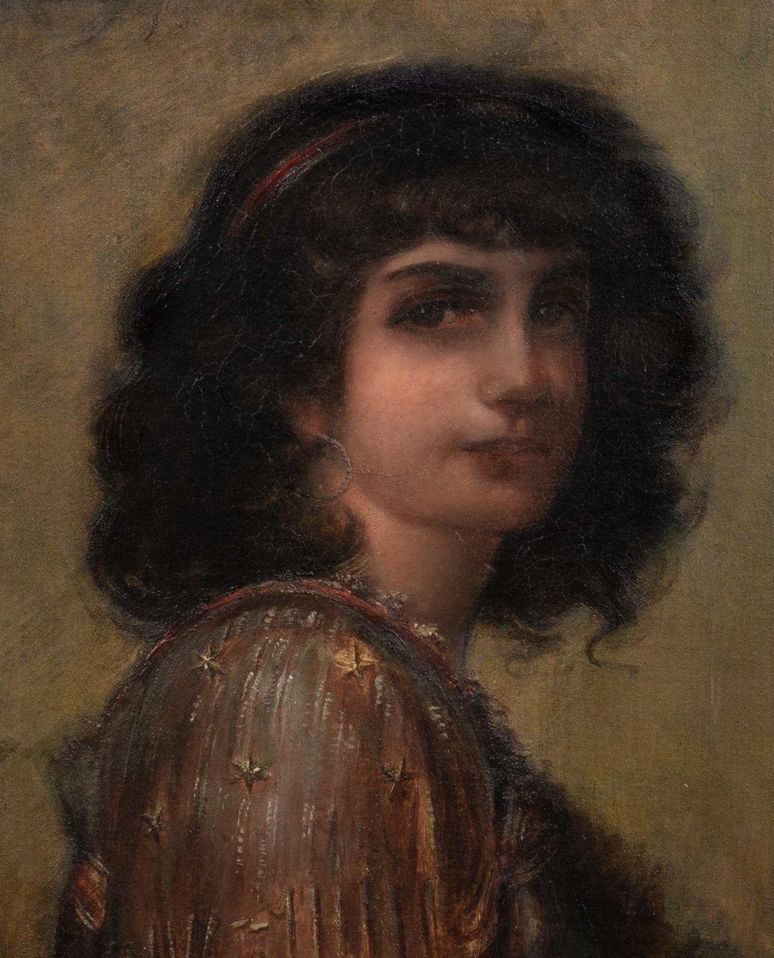 Portrait Of A Gipsy Girl, 19th Century  by Alix Louise ENAULT (1860-1913)  For Sale 4