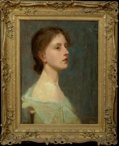Retrato De Una Niña, Siglo XIX de Robert ANDREW (siglo XIX) Escuela de Newlyn