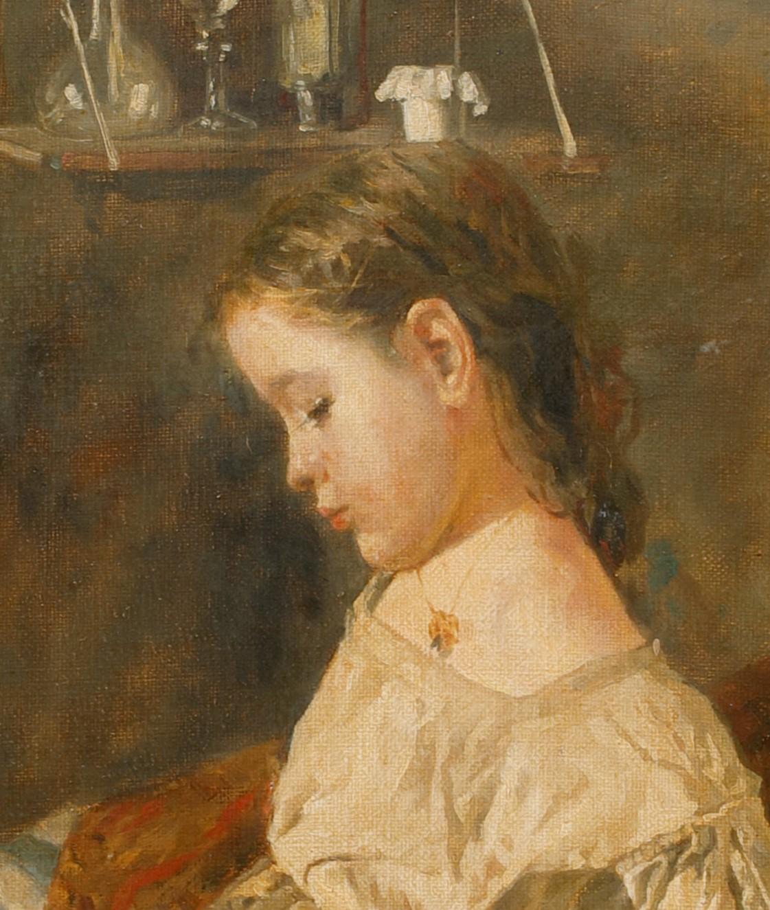 Portrait Of A Girl, 19th Century  European School - signed indistinctly 2