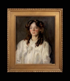 Portrait Of A Girl In White, circa 1900 Portrait Of A Girl In White Hugh RAMSAY