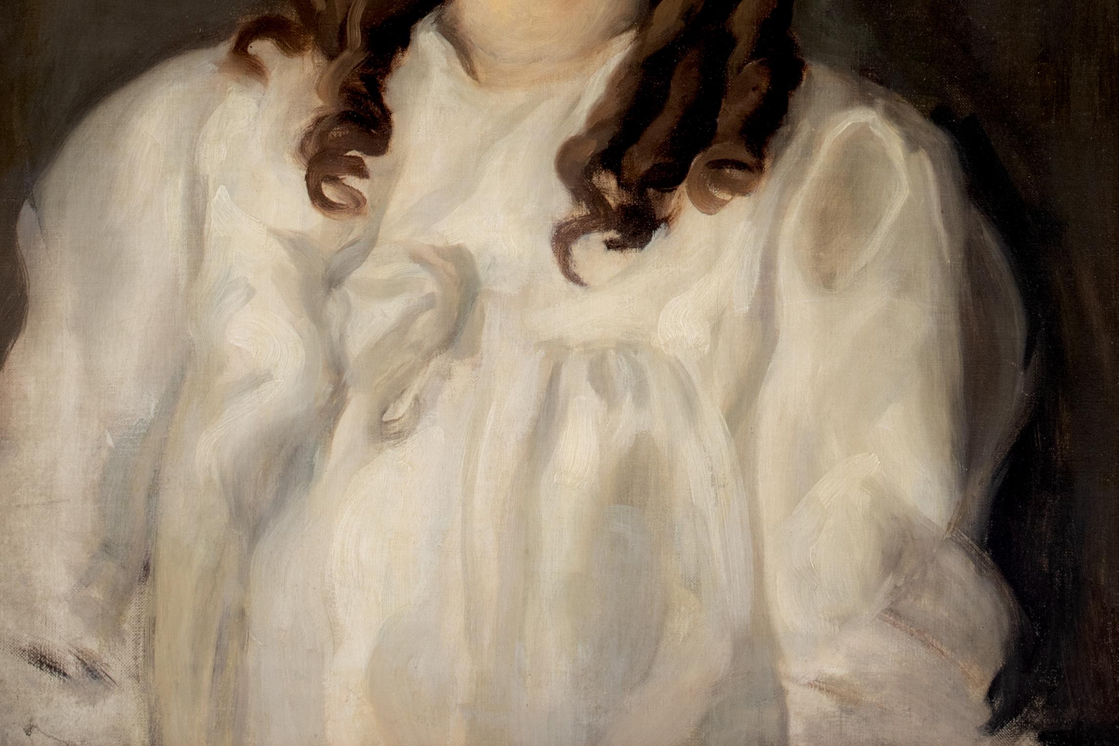 Portrait Of A Girl In White, circa 1900  Portrait Of A Girl In White Hugh RAMSAY For Sale 2