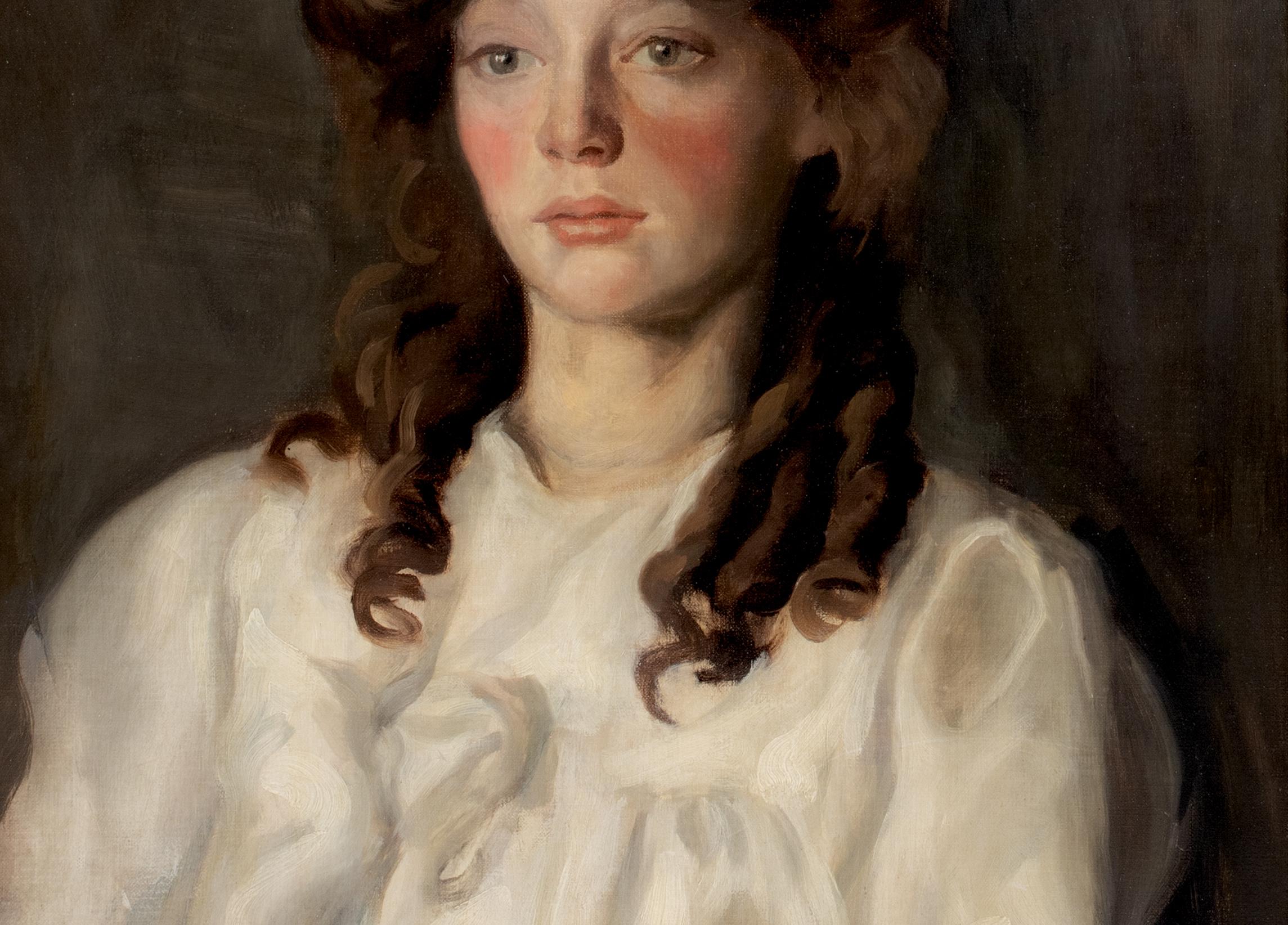 Portrait Of A Girl In White, circa 1900  Portrait Of A Girl In White Hugh RAMSAY For Sale 3