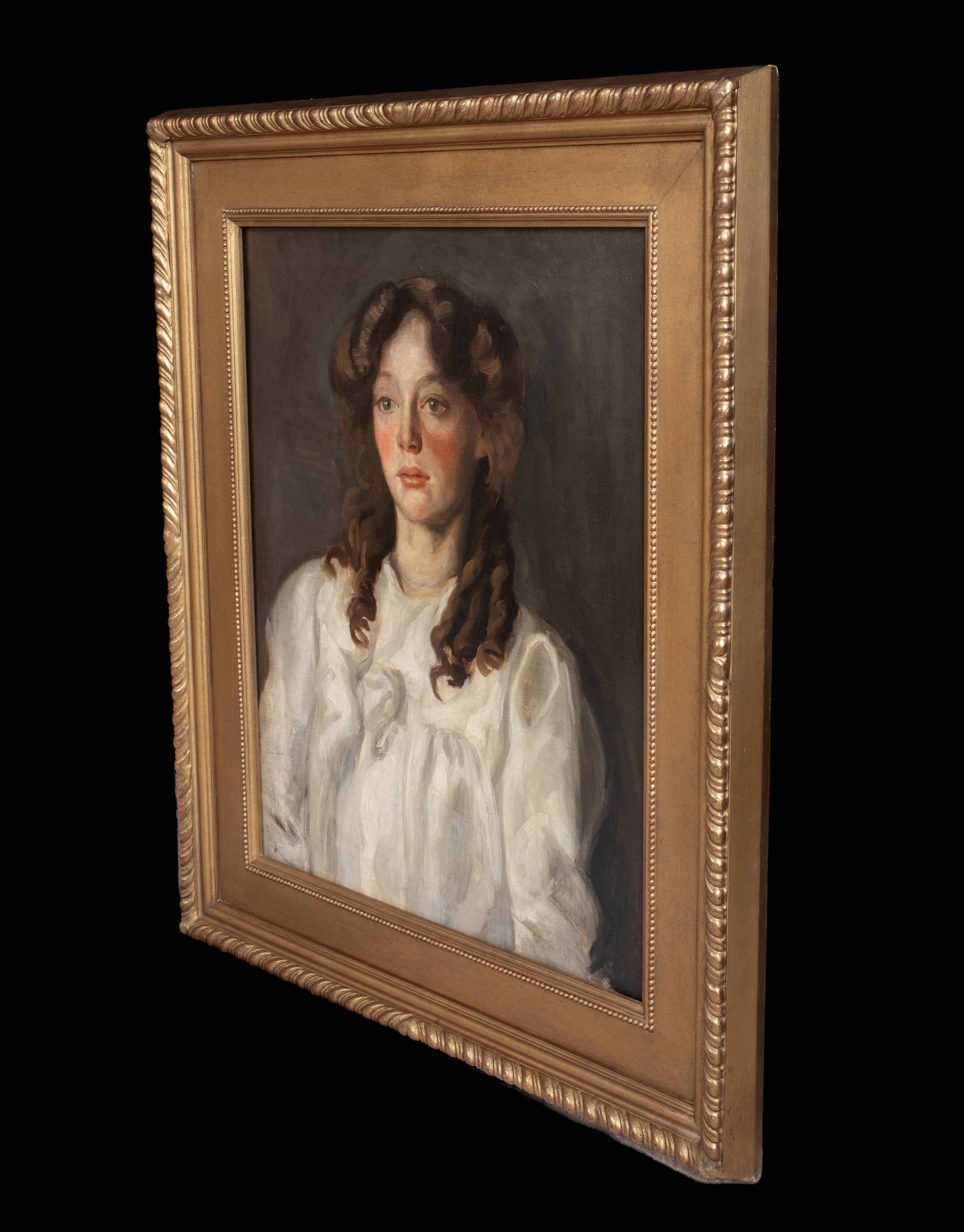 Portrait Of A Girl In White, circa 1900  Portrait Of A Girl In White Hugh RAMSAY For Sale 6