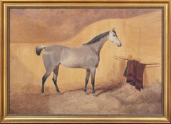 Antique  Portrait Of A Grey Horse, 19th Century   English School