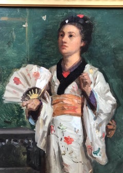 Portrait of a Japanese Woman wearing Traditional Kimono