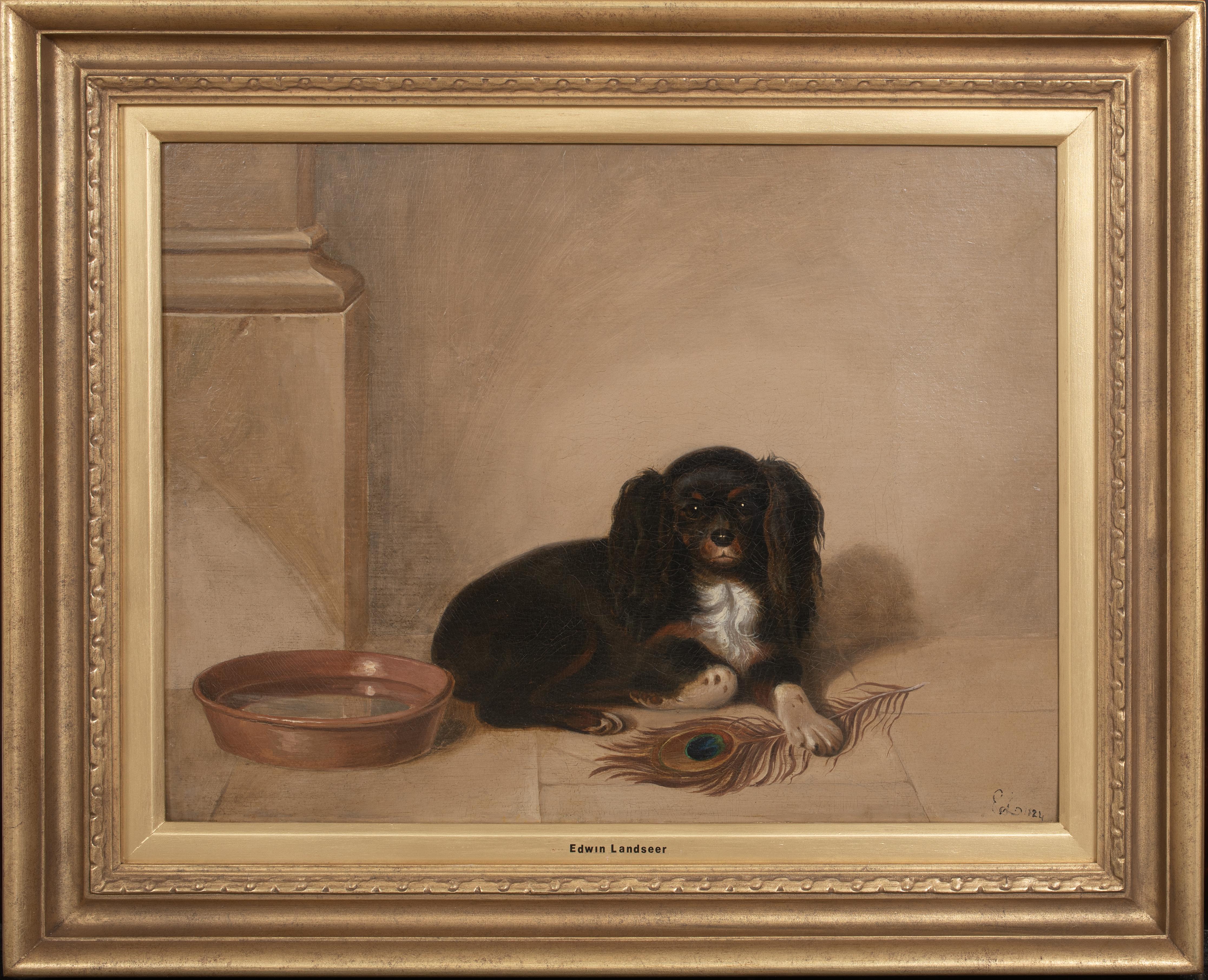 Unknown Animal Painting - Portrait Of A King Charles Spaniel, 19th century SIR EDWARD LANDSEER (1802-1873)