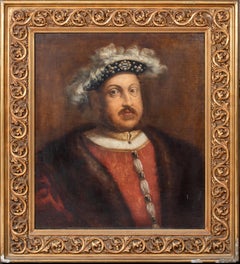 Antique Portrait Of A King Henry VIII (1491-1547), 17th Century 
