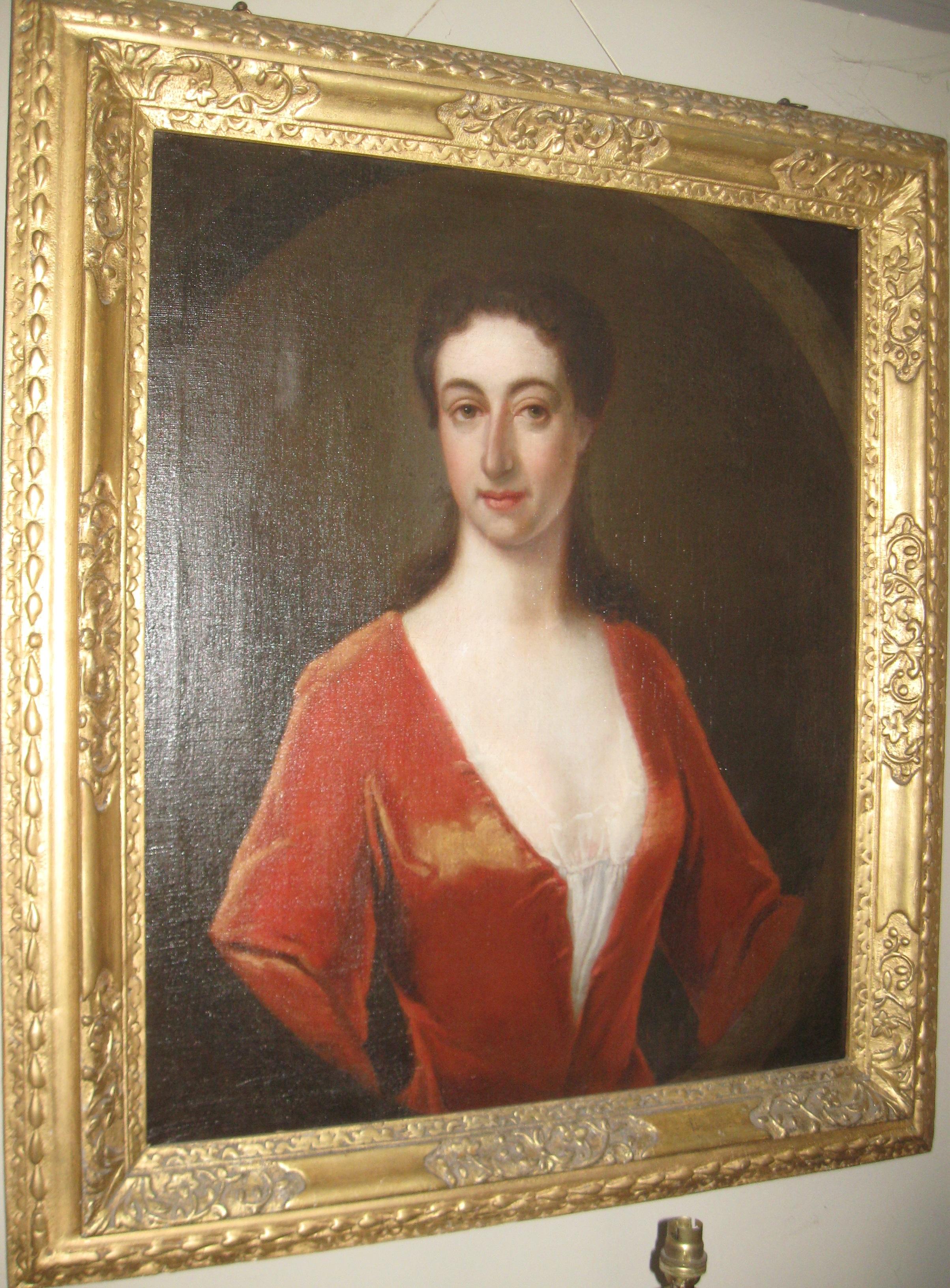 'Portrait of a Lady' 18th Century oil on canvas cicle of Godfrey Kneller c1700 - Painting by Unknown