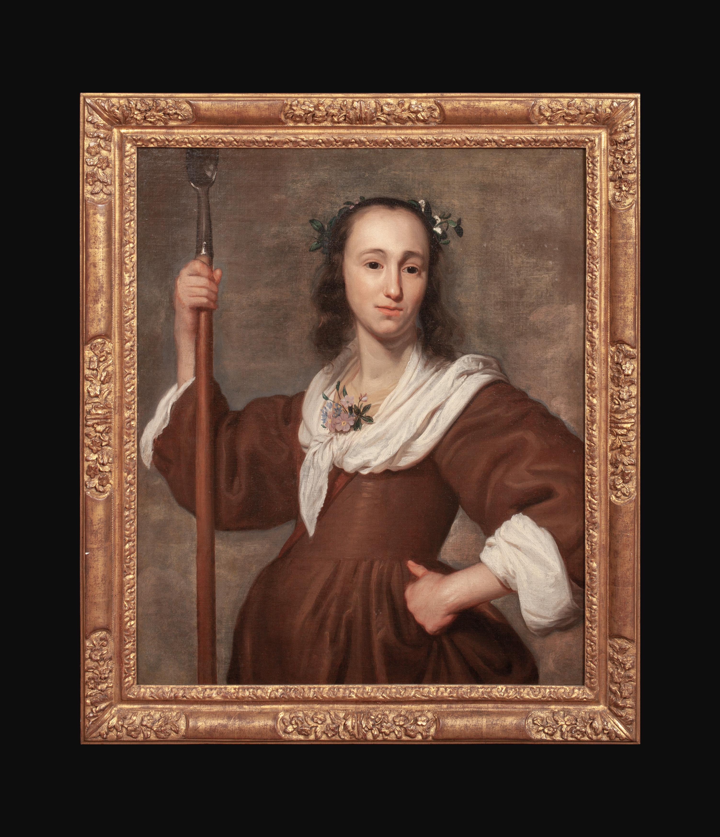 Portrait d'une dame sous les traits de Diane, 17e siècle - Painting de Unknown
