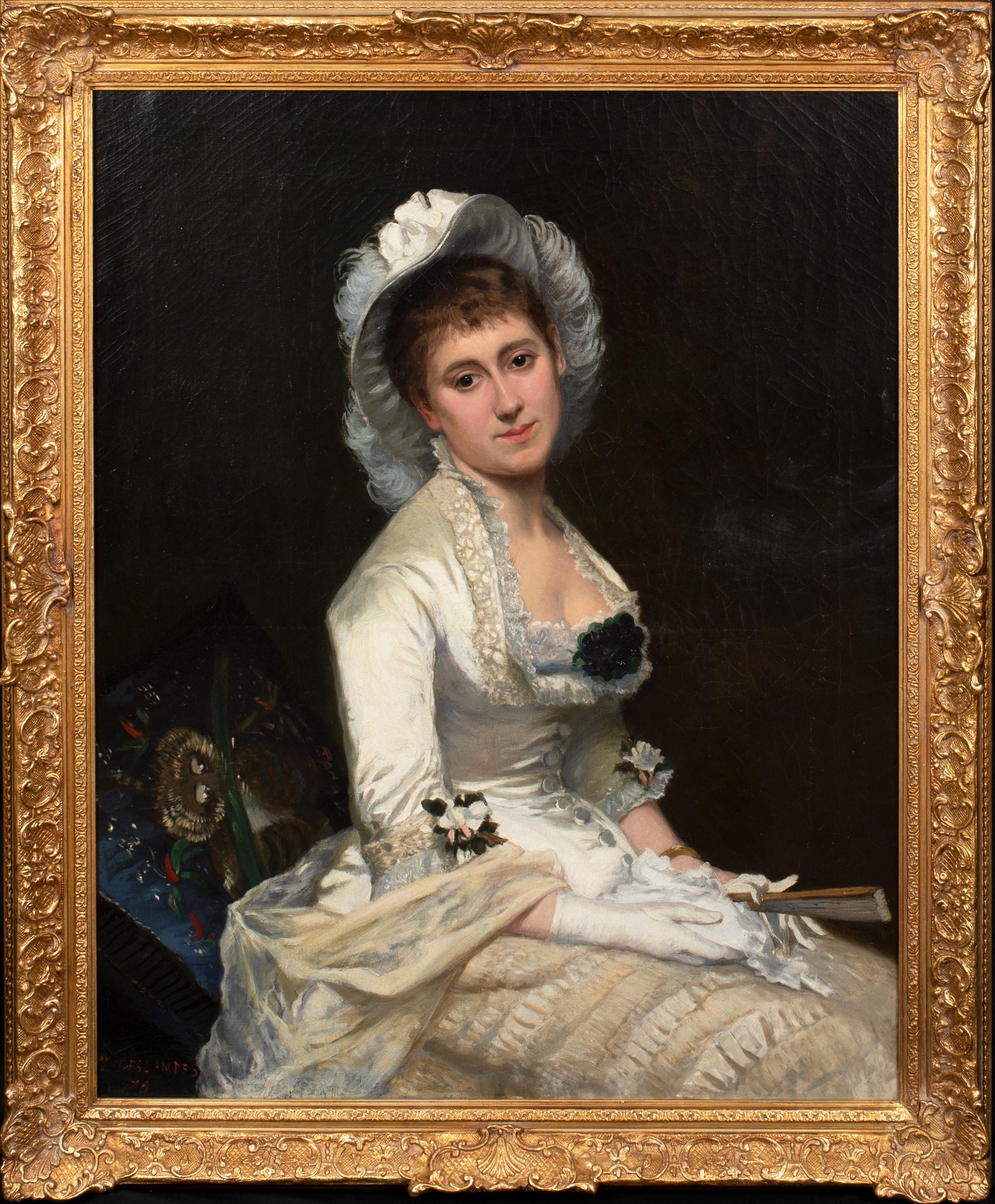 Unknown Figurative Painting - Portrait Of A Lady, circa 1880