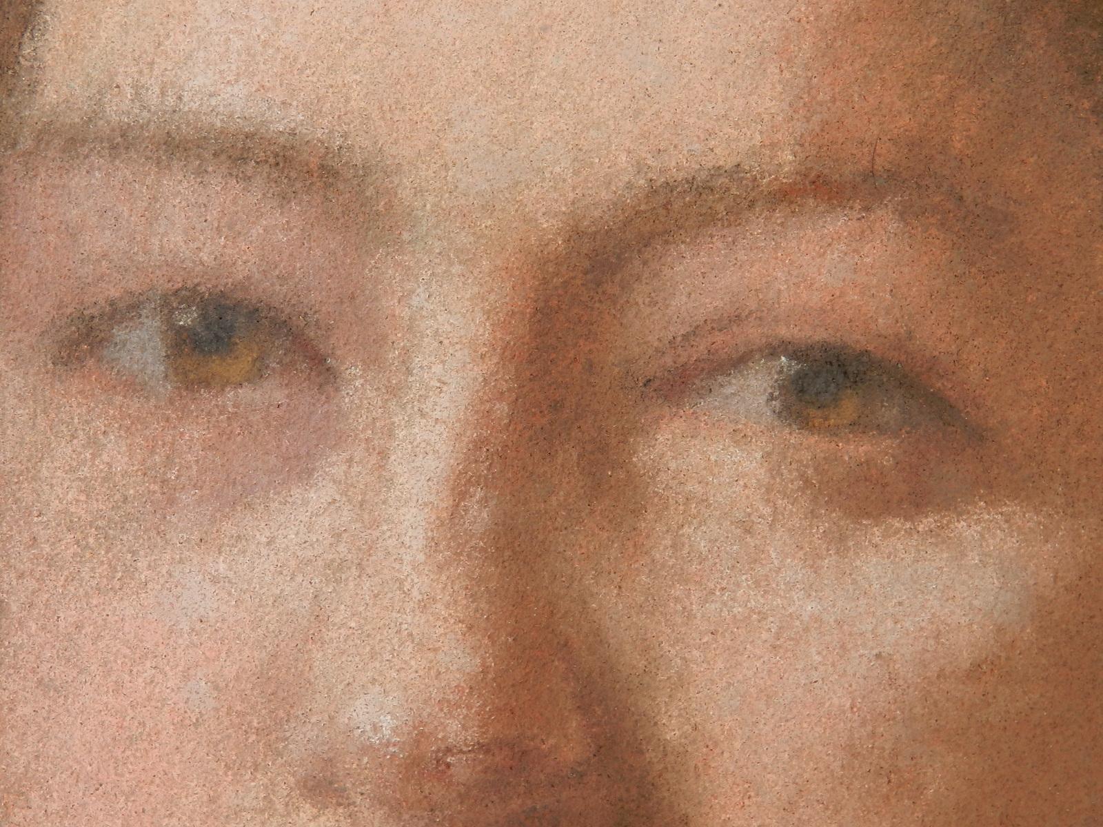 Portrait d'une dame Peinture française du XIXe siècle Pastel sur toile  en vente 1