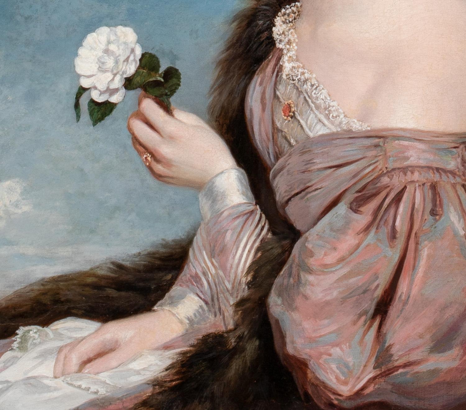  Portrait Of A Lady Holding A Camellia, early 19th Century    1