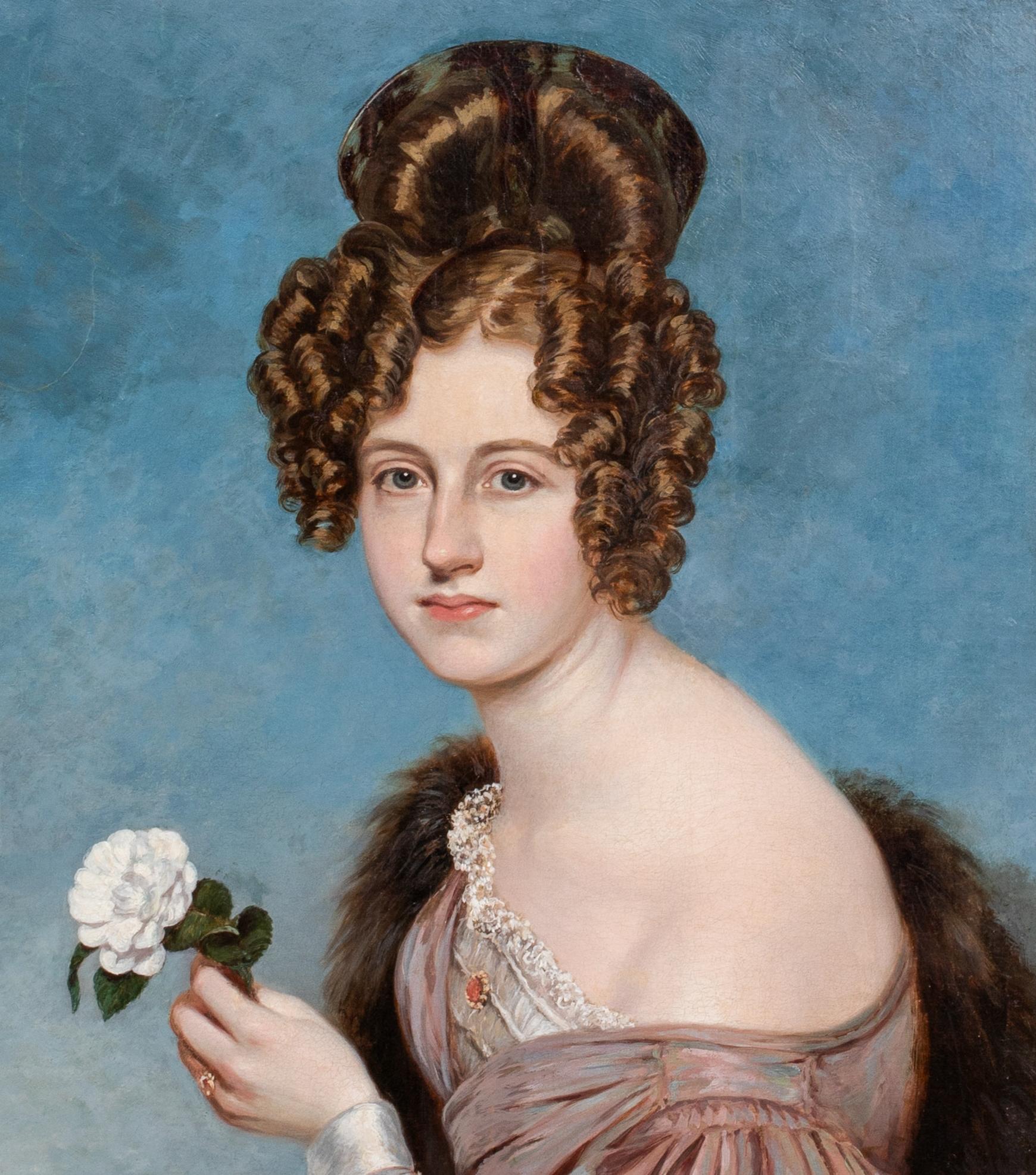  Portrait Of A Lady Holding A Camellia, early 19th Century    2