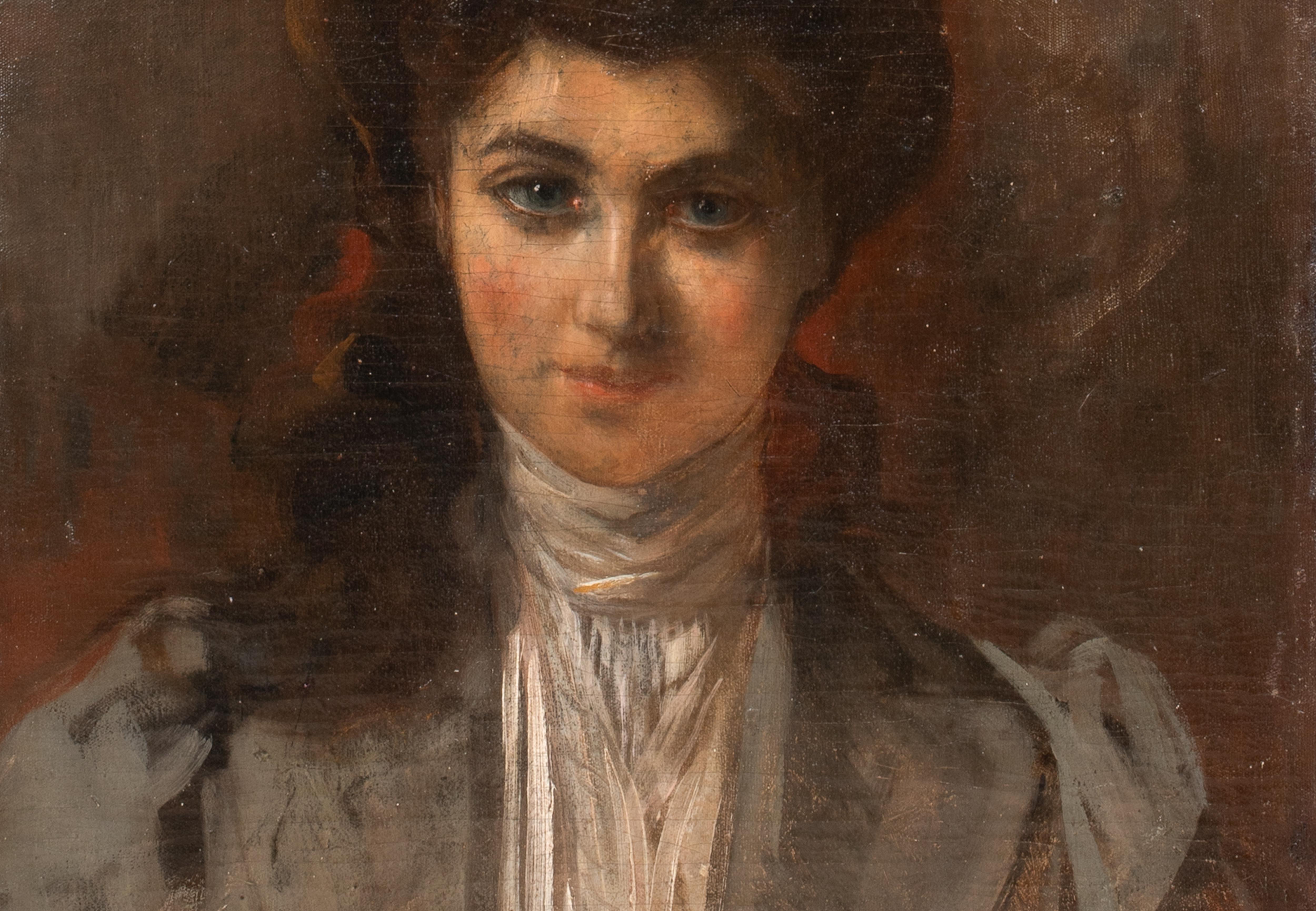 Portrait Of A Lady In A Grey Jacket, circa 1900  - Sir John Lavery (1856-1941)  For Sale 5
