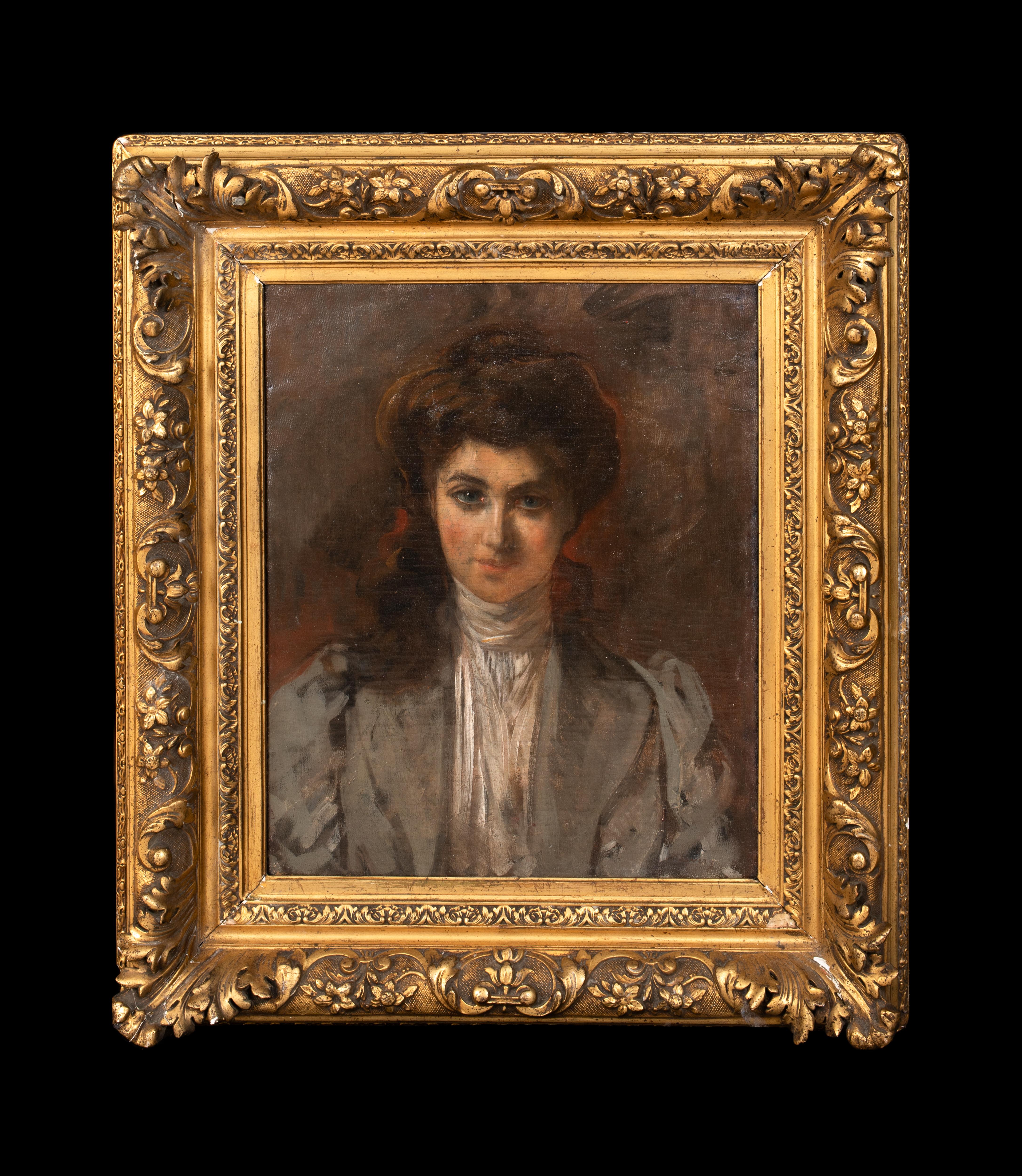 Portrait Of A Lady In A Grey Jacket, circa 1900  - Sir John Lavery (1856-1941)  - Painting by Unknown