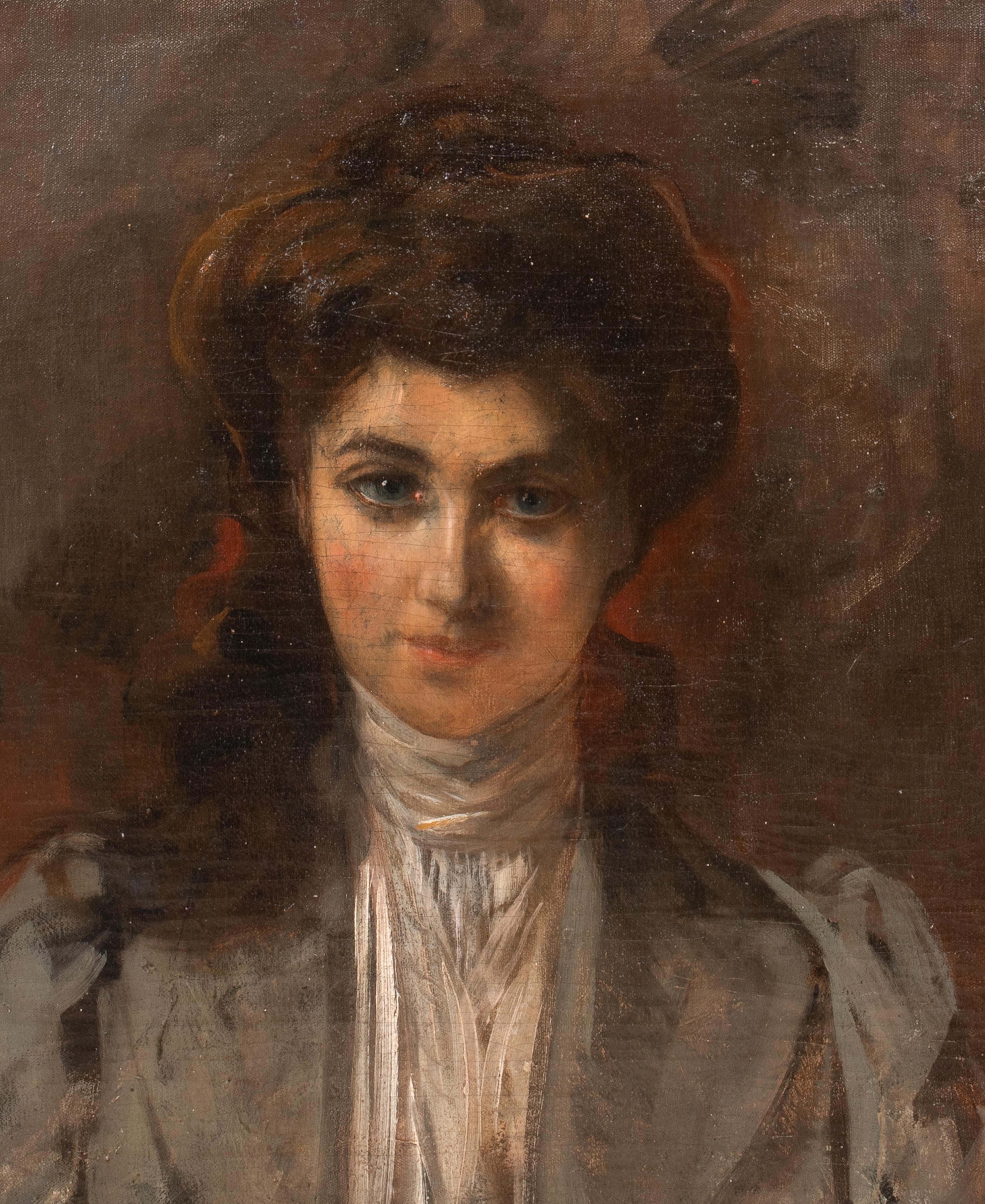 Portrait Of A Lady In A Grey Jacket, circa 1900  - Sir John Lavery (1856-1941)  For Sale 1