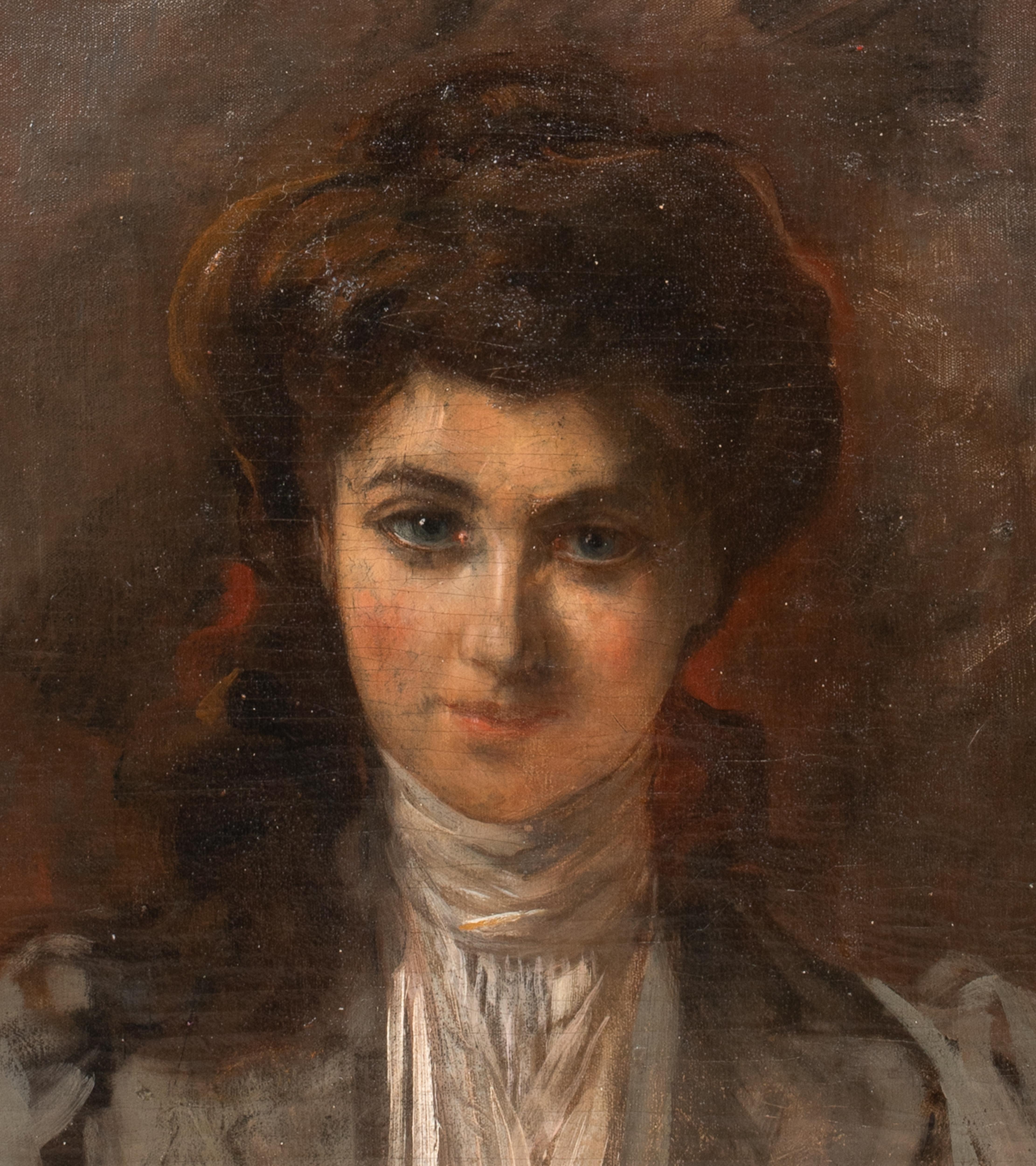 Portrait d'une dame en veste grise, vers 1900  - Sir John Lavery (1856-1941)  en vente 4