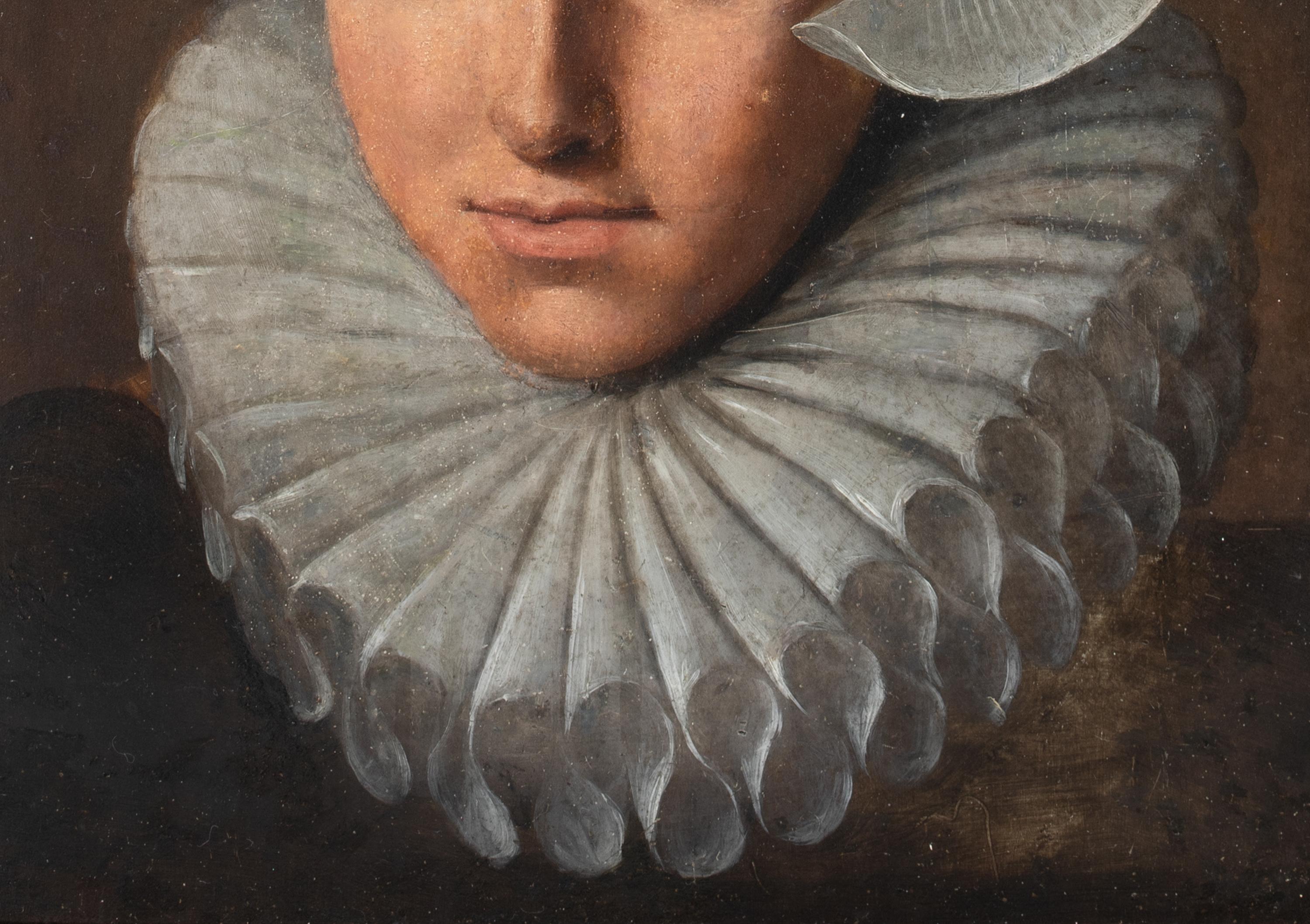 Portrait d'une femme dans un chapeau et une manchette en dentelle, 17e siècle  École hollandaise 1640 en vente 6