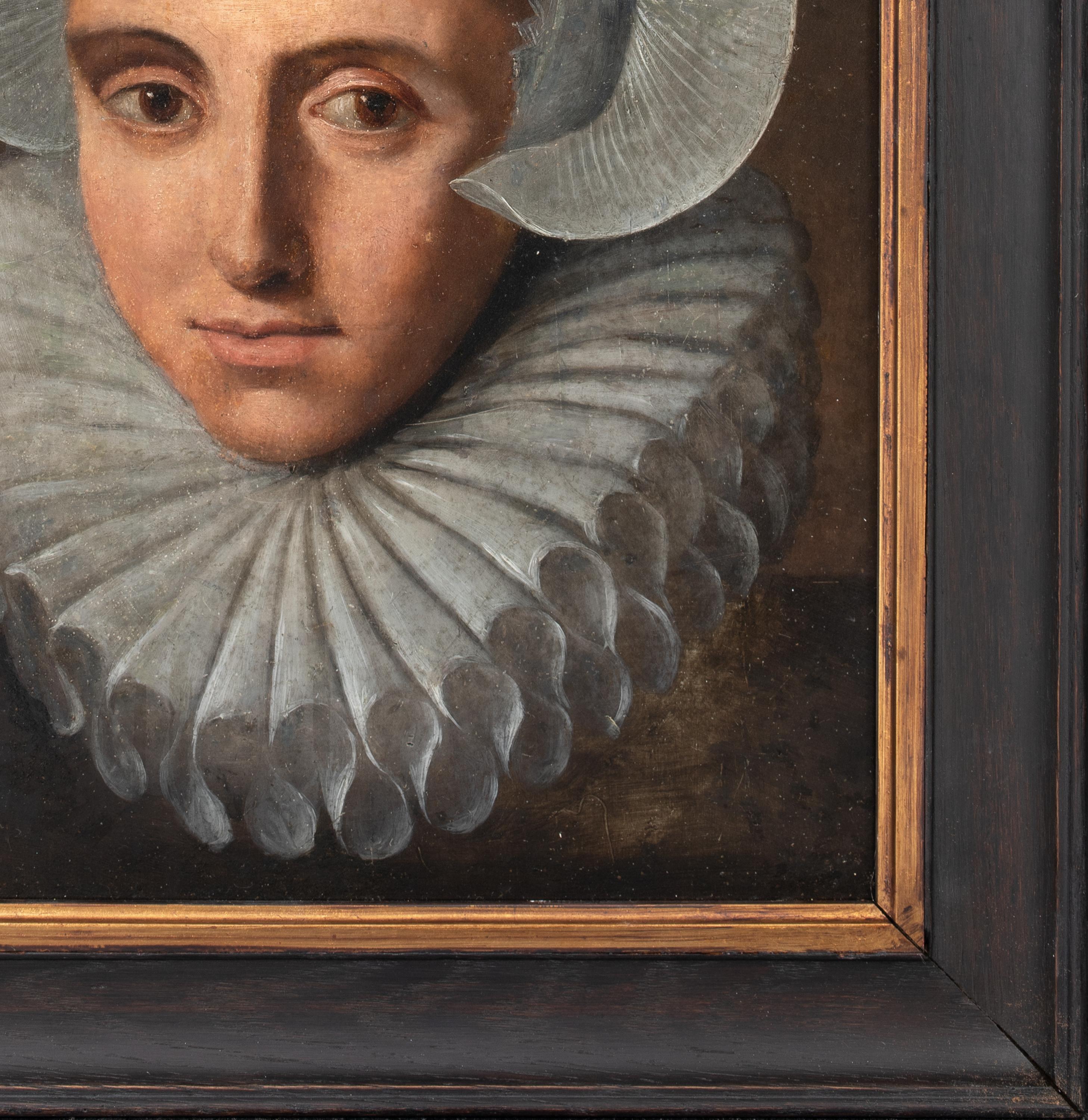 Portrait d'une femme dans un chapeau et une manchette en dentelle, 17e siècle

École hollandaise 1640

Portrait de l'école hollandaise du 17e siècle d'une jeune femme portant un chapeau et une collerette en dentelle, huile sur panneau. Étude de tête