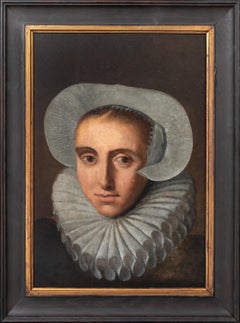 Portrait Of A Lady In A Lace Cap & Ruff, 17th Century 1640 Dutch School