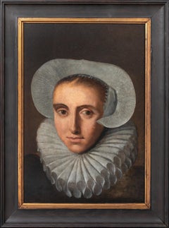 Portrait Of A Lady In A Lace Cap & Ruff, 17th Century  1640 Dutch School