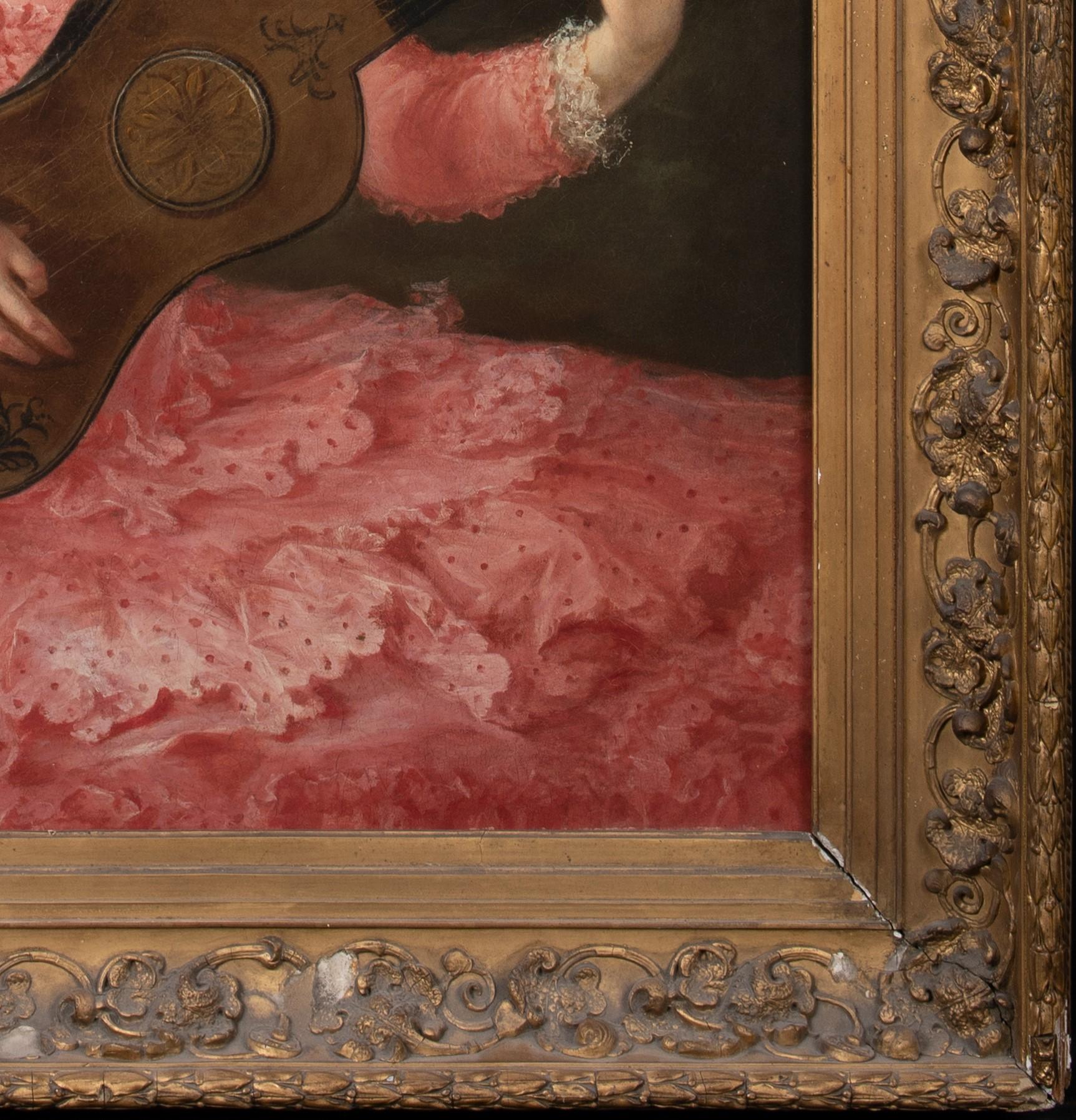 Ritratto di Lady Pink che tiene in mano una chitarra, XVIII secolo

cerchio di Louis-Michel VAN LOO (1707-1771) 

Grande ritratto francese del XVIII secolo di una signora con un abito rosa che tiene in mano una chitarra, olio su tela. Buona qualità
