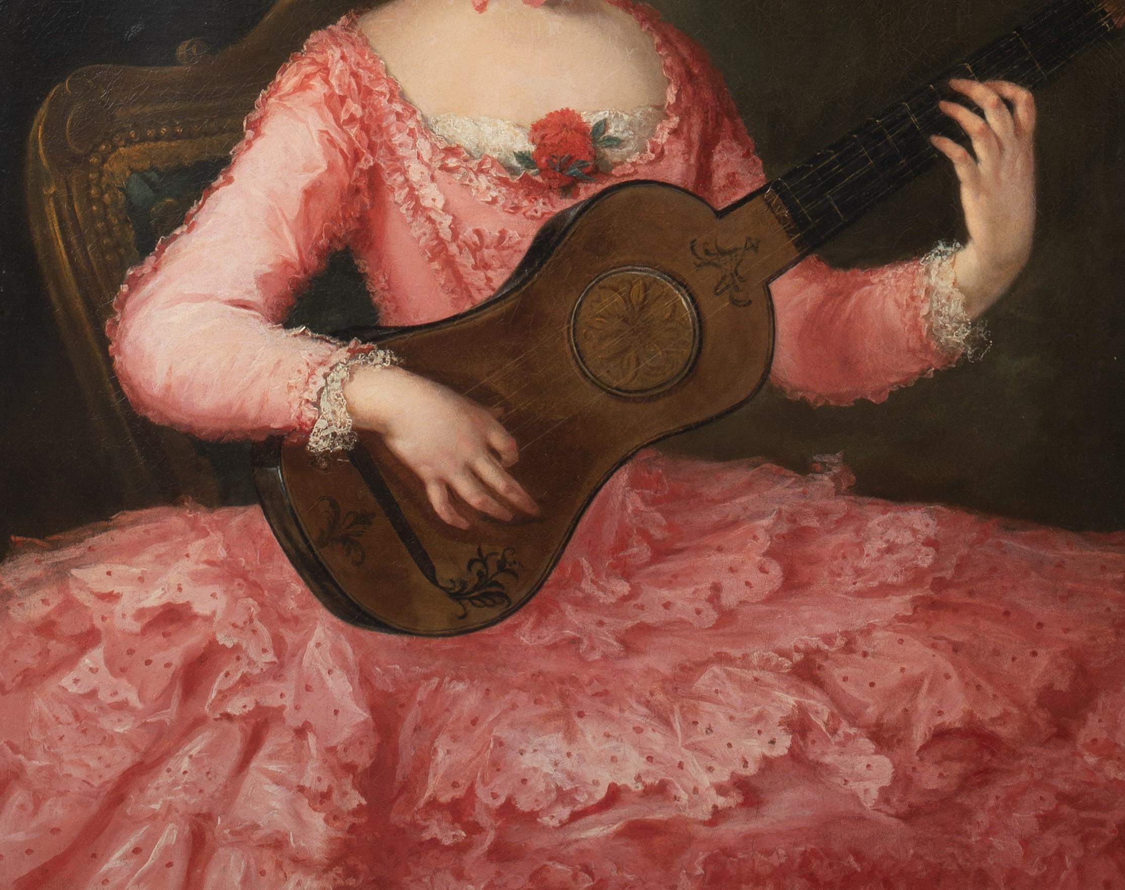 Ritratto di Lady Pink che tiene in mano una chitarra, XVIII secolo 1