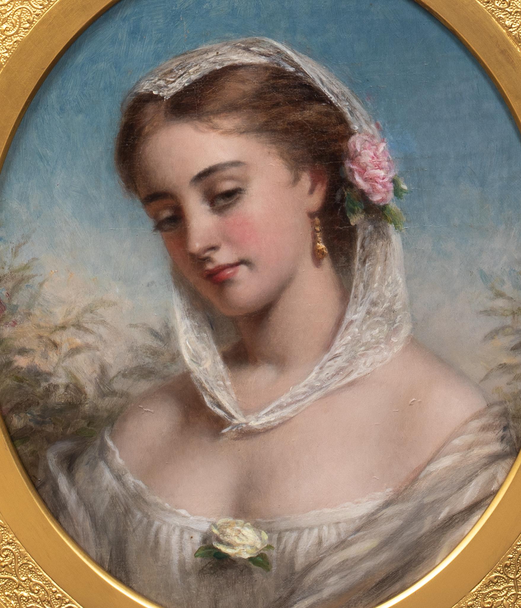 Retrato De Una Dama Con Mantilla Blanca, Siglo XIX  - Joshua Hargrave Mann 3