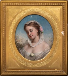 Portrait d'une femme dans une mantilla blanche, 19ème siècle - Joshua Hargrave Mann