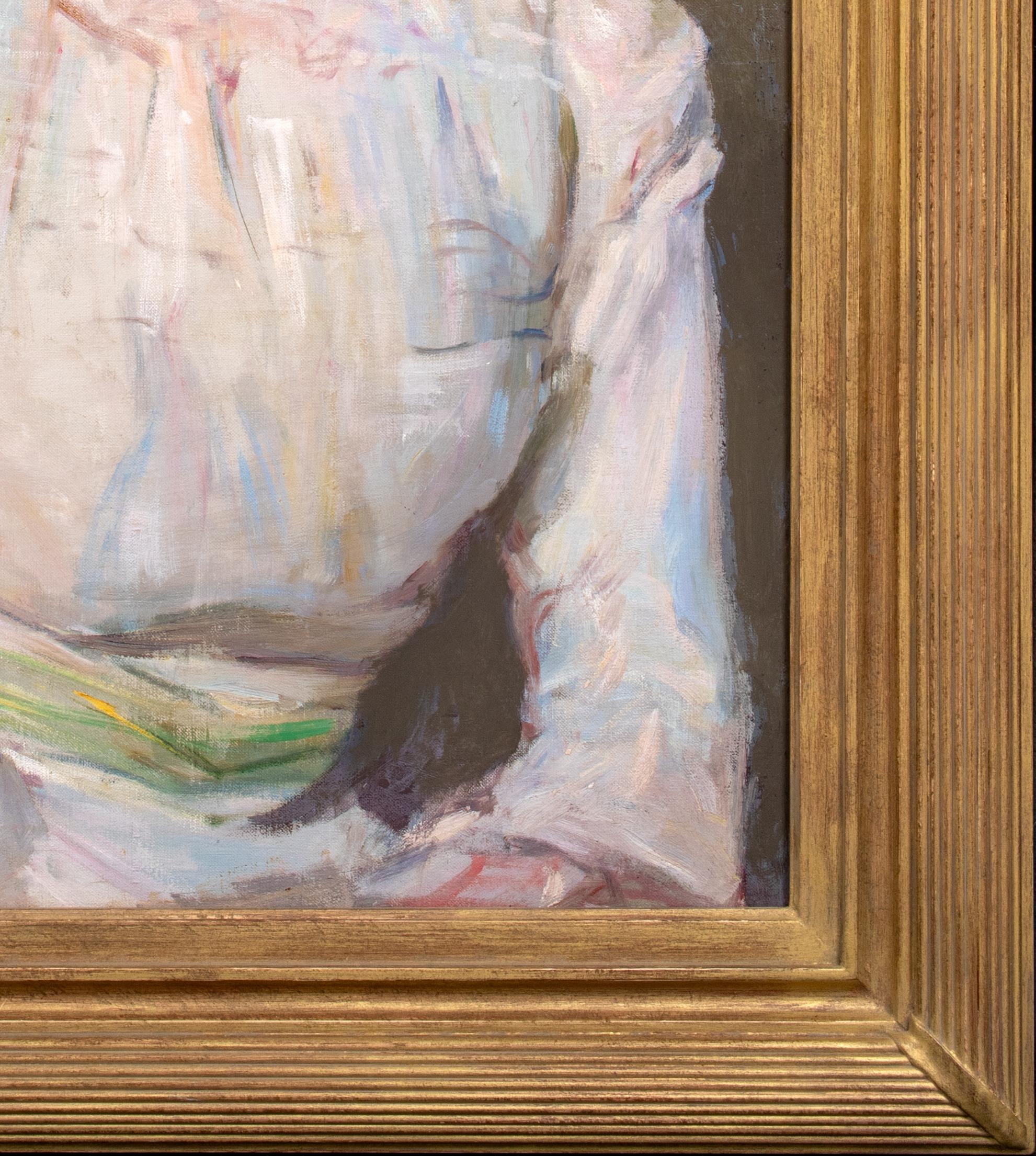 Retrato de una dama con sombrero de ala ancha, hacia 1910  escuela de JOHN SINGER SARGENT 1