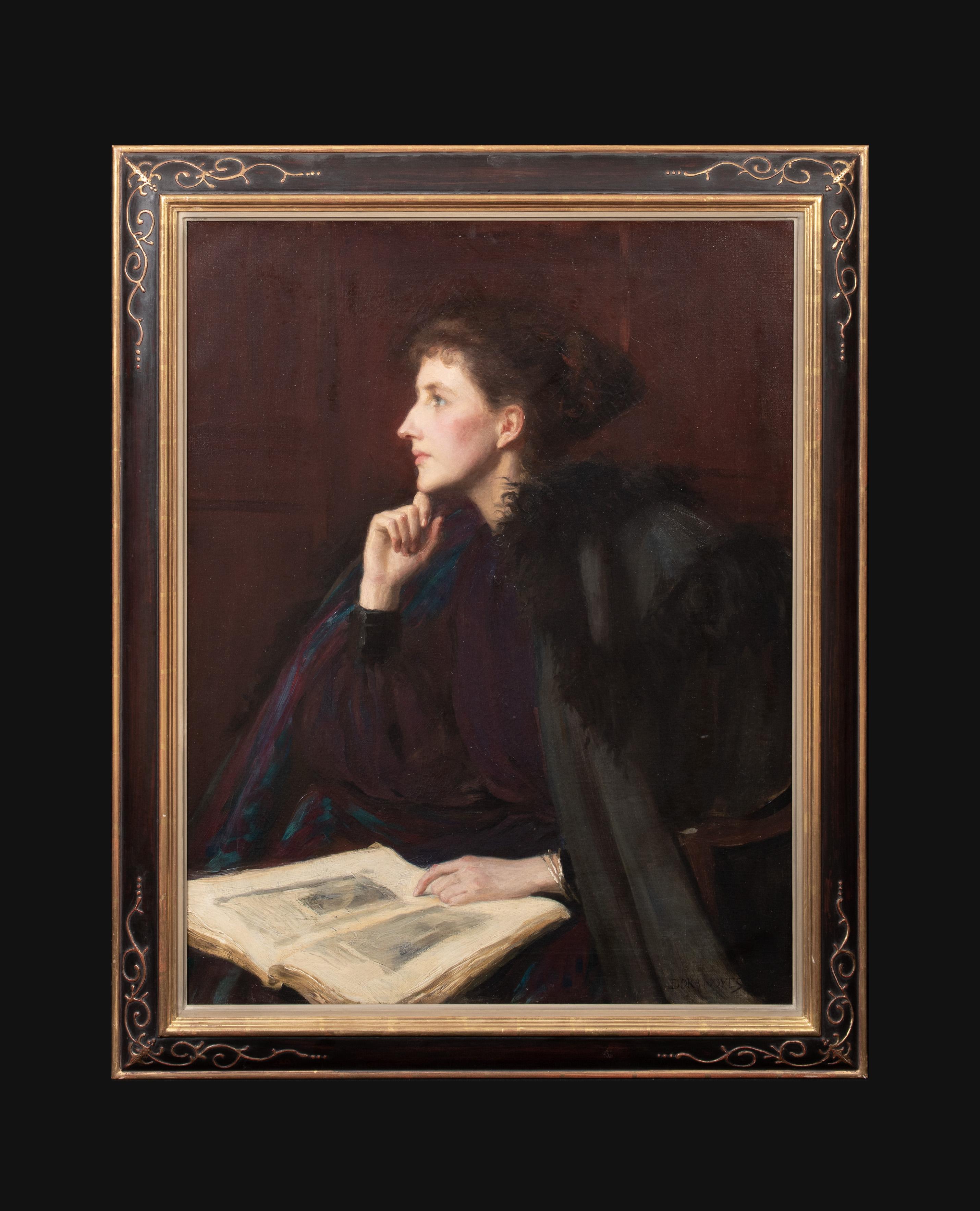 Portrait d'une femme en noir, vers 1900  Theodora (Dora) Noyes (1864-1960) - Painting de Unknown