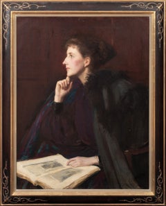 Portrait Of A Lady In Black, circa 1900  by Theodora (Dora) Noyes (1864-1960) 