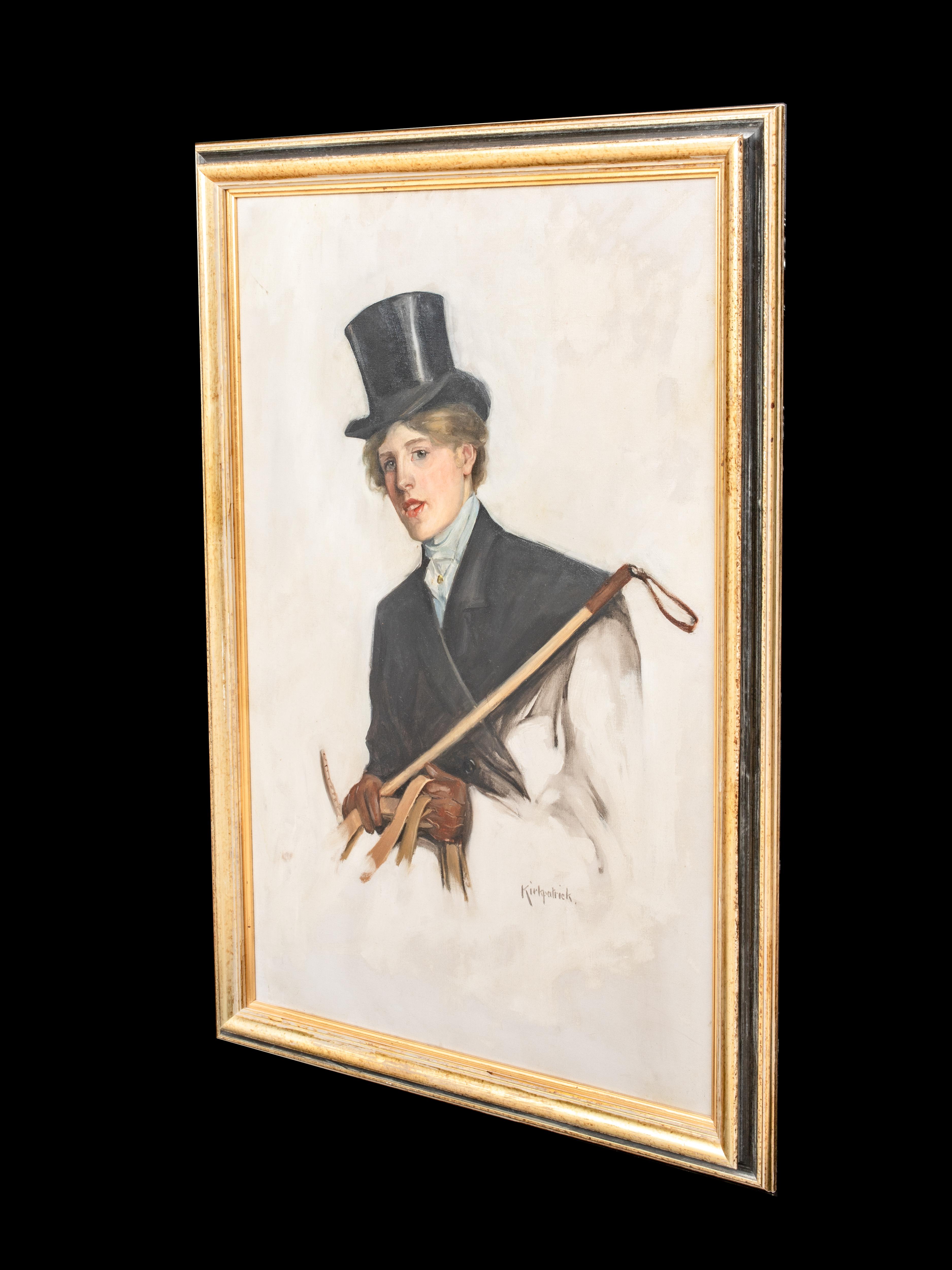 Portrait Of A Lady In Riding Attire, circa 1930 by Ethel KIRKPATRICK (1869-1966) For Sale 5