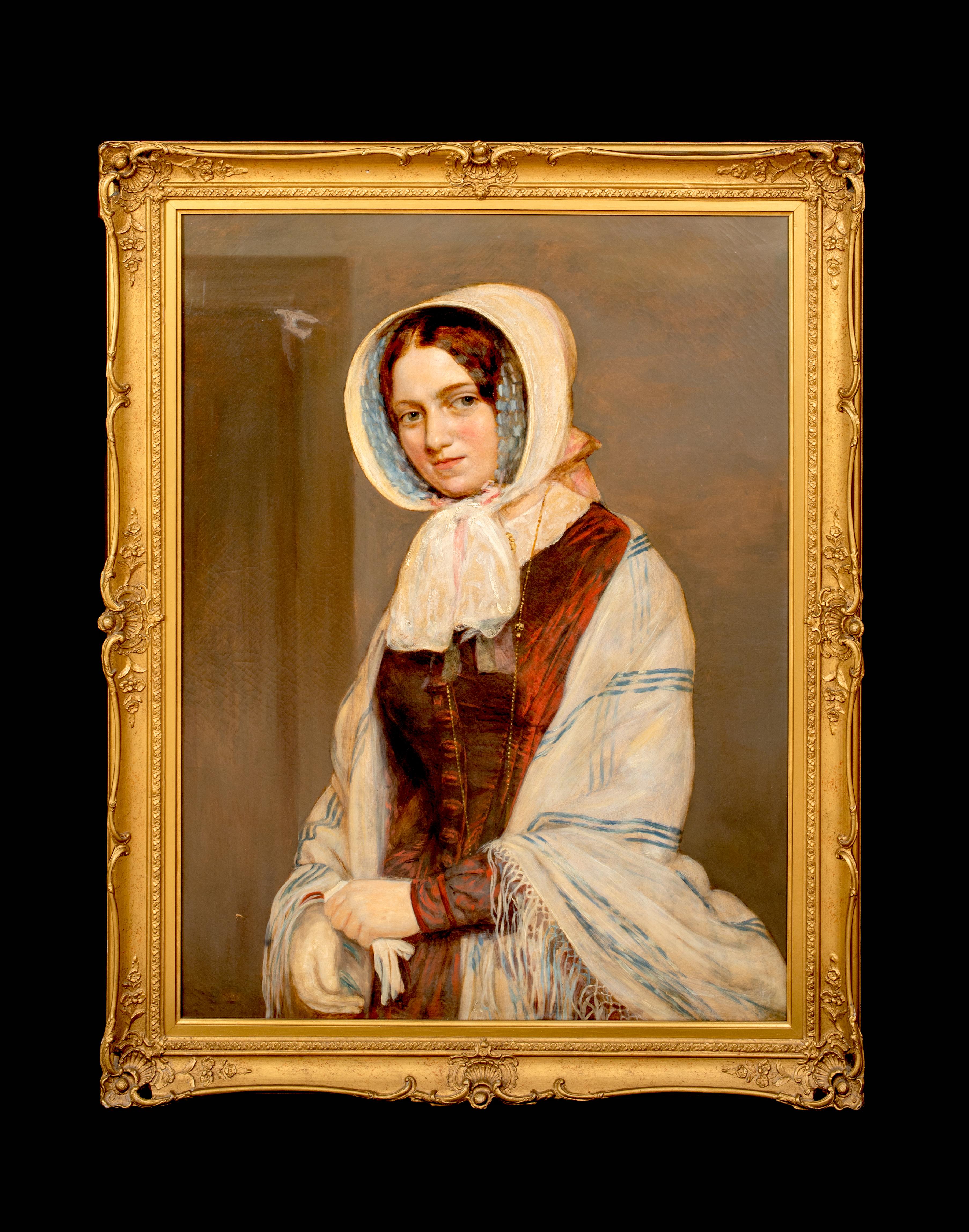  Portrait Of A Lady, Mrs Evelina Throop, 19th Century GEORGE ALEXANDER HEALEY - Painting by Unknown