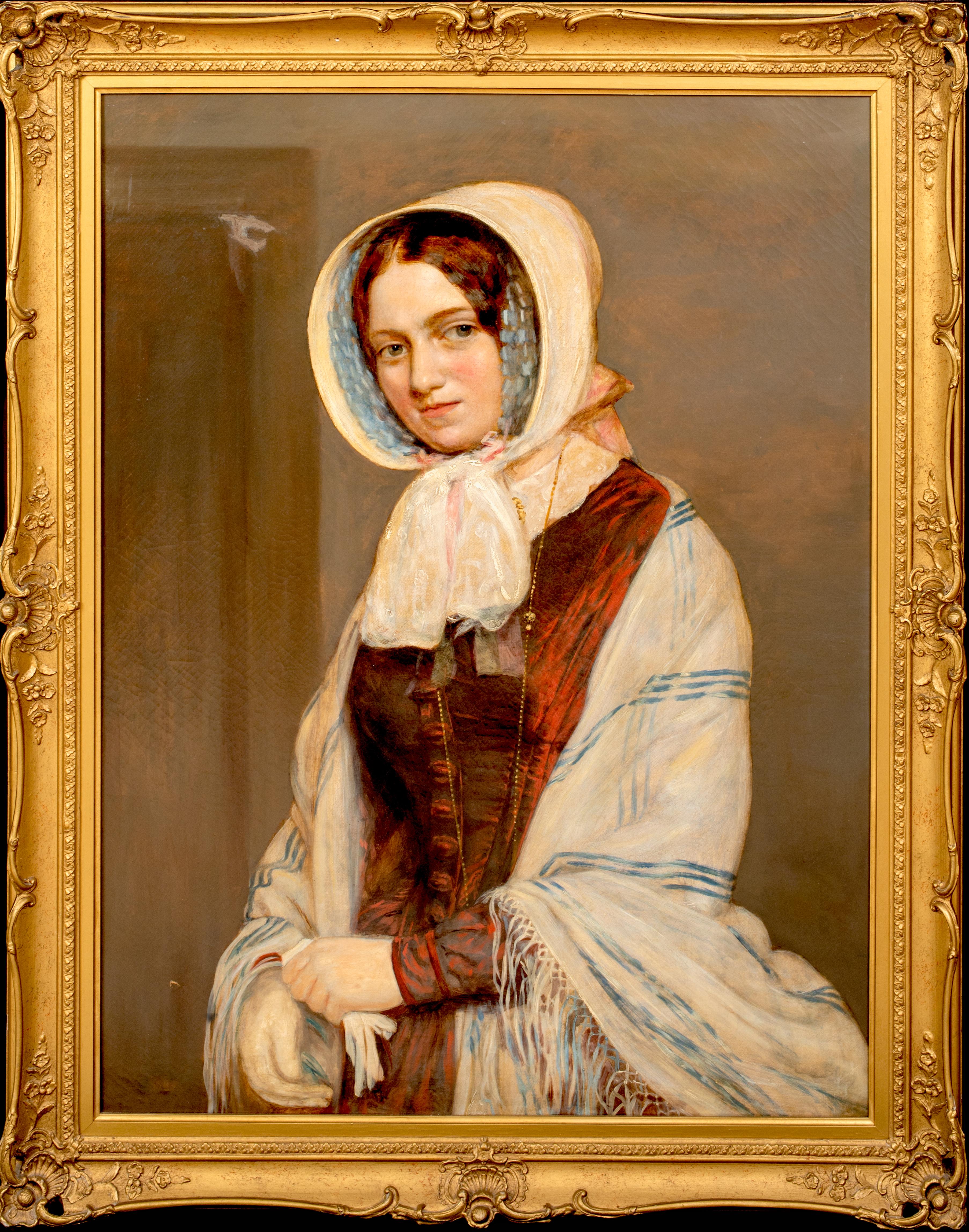 Unknown Portrait Painting -  Portrait Of A Lady, Mrs Evelina Throop, 19th Century GEORGE ALEXANDER HEALEY
