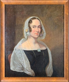 Antique Portrait of a Lady, Oil on Canvas, 1840's, In Style of Jacob Eichholtz