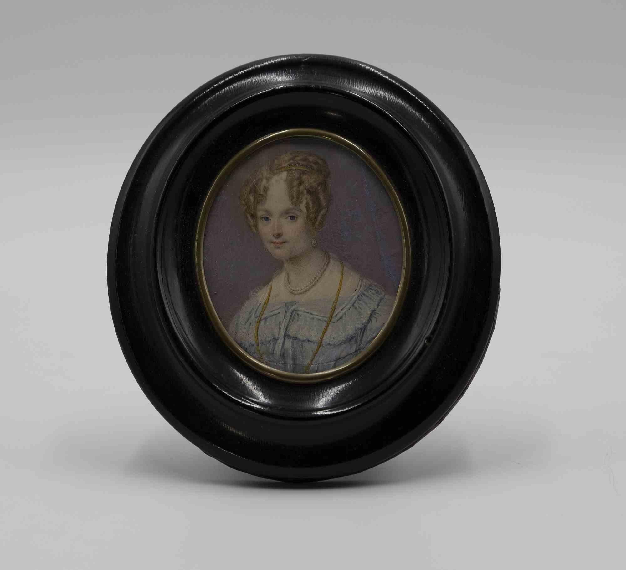 Portrait Painting Unknown - Portrait d'une femme - Peinture à l'huile - 19ème siècle