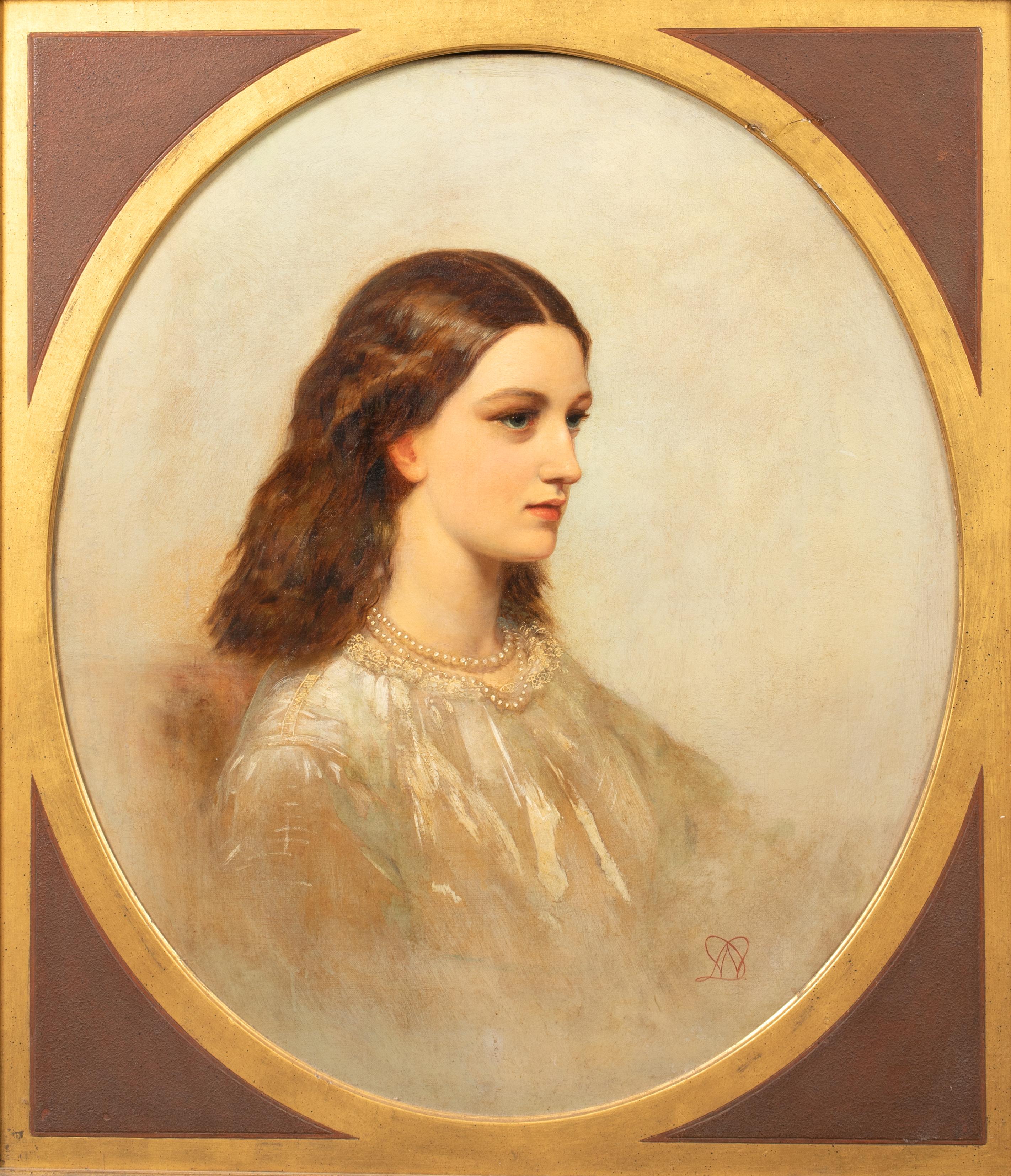 Portrait Of A Lady, Rebekkah Solomon, 19th Century

Monogrammed WM - William Morris

Large 19th Century Pre-Raphaelite portrait of a lady, Rebekka Solomon, oil on canvas monogrammed WM. Excellent quality and condition portrait of the young sitter
