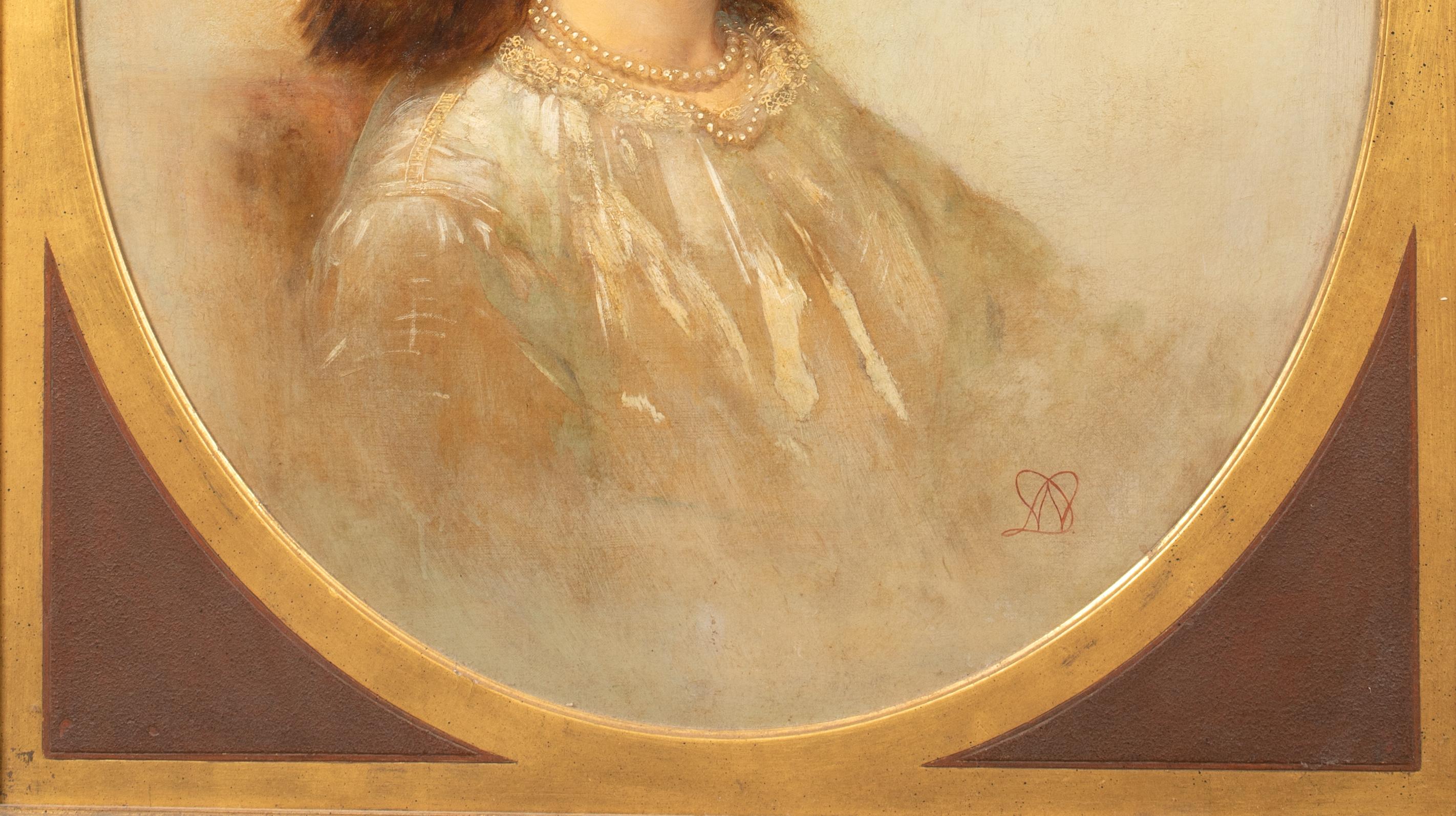 Portrait Of A Lady, Rebekkah Solomon, 19th Century  Monogrammed WM  2