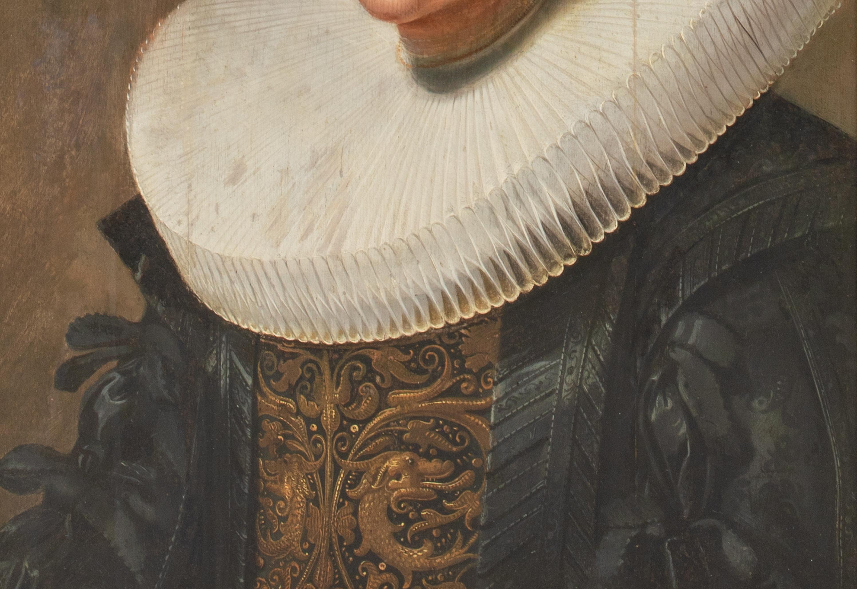 Portrait d'une dame, famille Stilte, 17e siècle  par Jan Cornelisz VERSPRONCK en vente 2