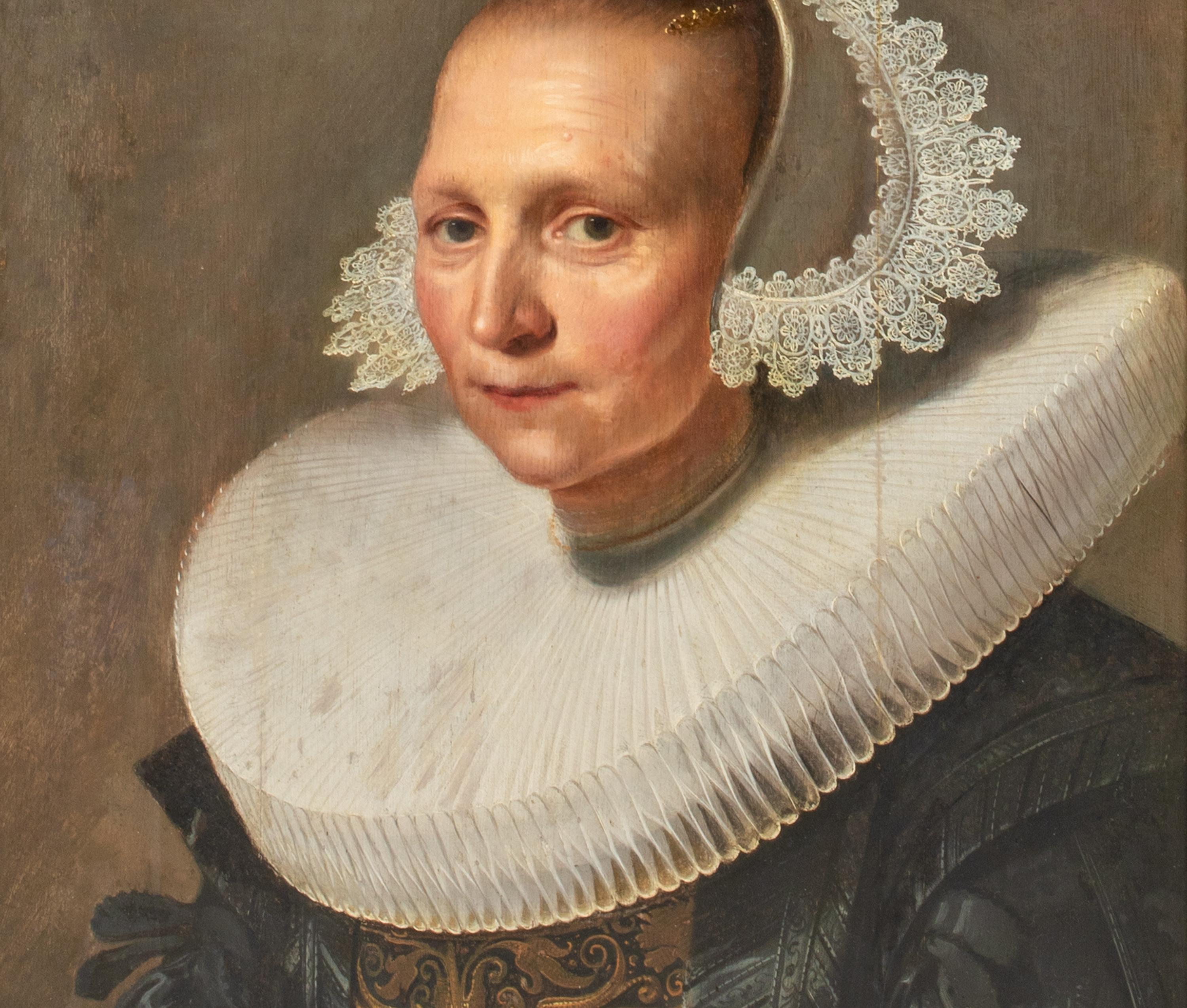 Portrait d'une dame, famille Stilte, 17e siècle  par Jan Cornelisz VERSPRONCK en vente 3