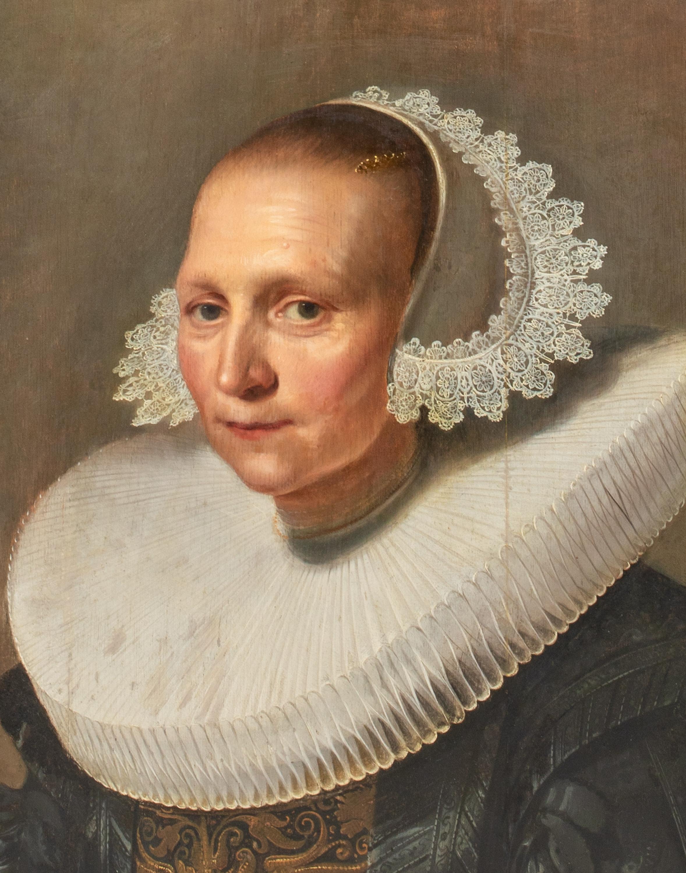 Portrait d'une dame, famille Stilte, 17e siècle  par Jan Cornelisz VERSPRONCK en vente 4