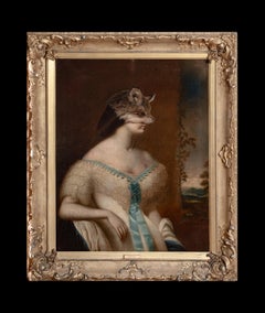 Portrait Of A Lady Wearing a Cougar Skin Mask, 19th Century