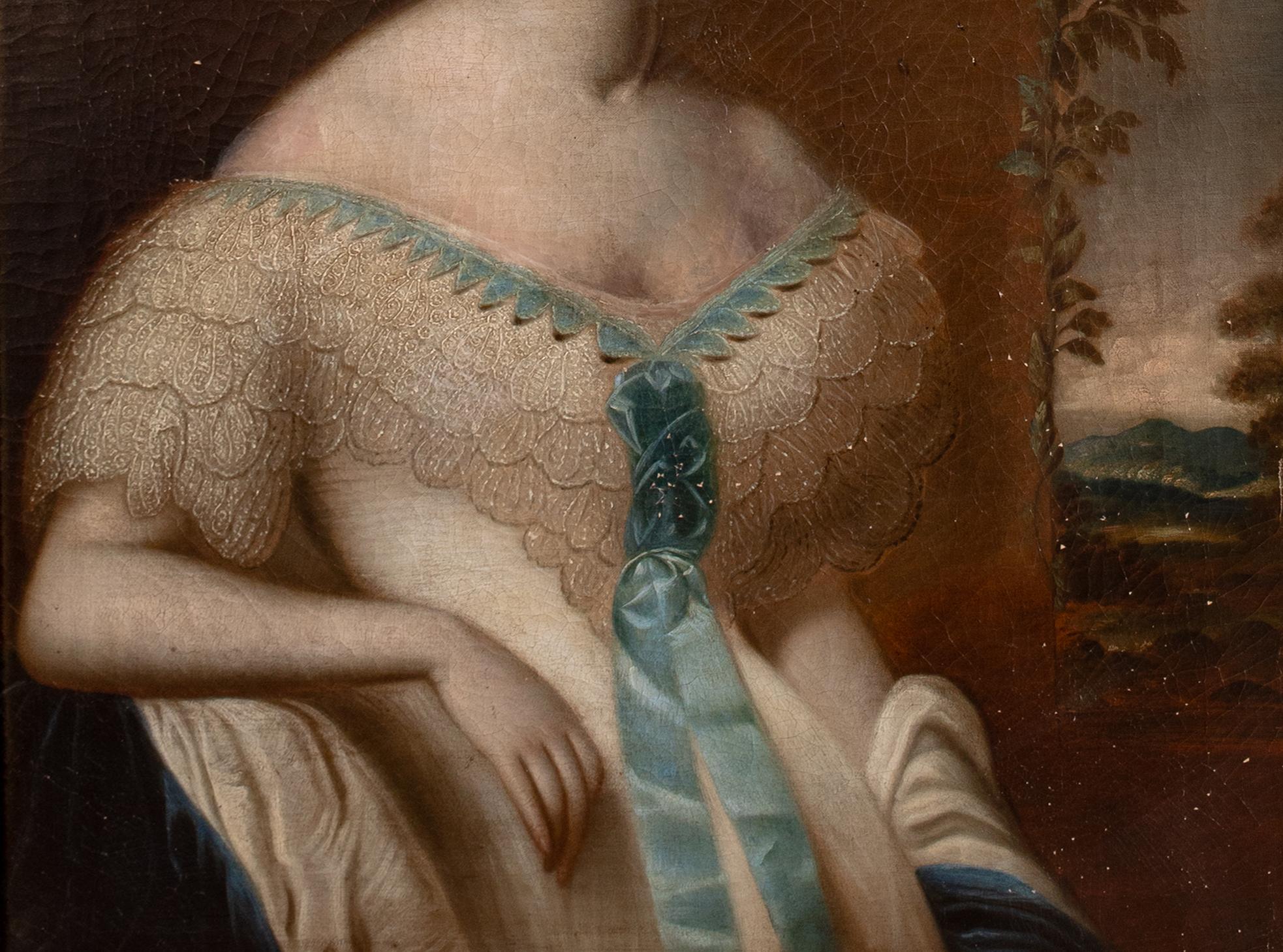 Portrait Of A Lady Wearing a Cougar Skin Mask, 19th Century For Sale 5