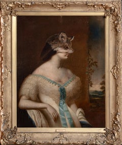 Portrait Of A Lady Wearing a Cougar Skin Mask, 19th Century