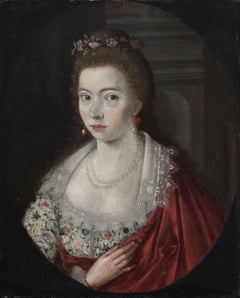 Portrait of a Lady Wearing a Garland of Roses