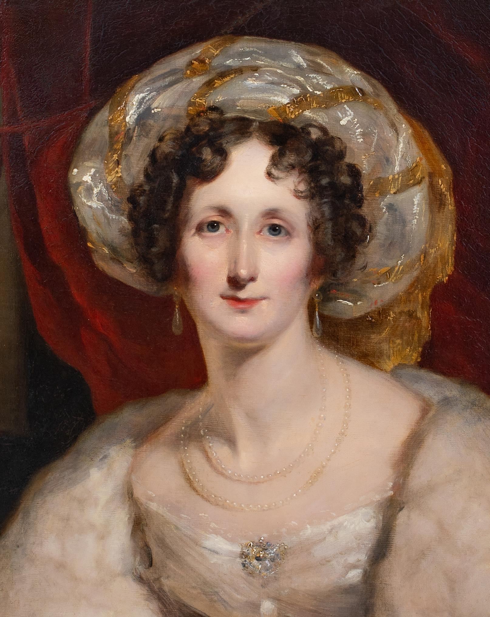 Portrait Of A Lady Wearing A Gold & White Turban, circa 1820   4